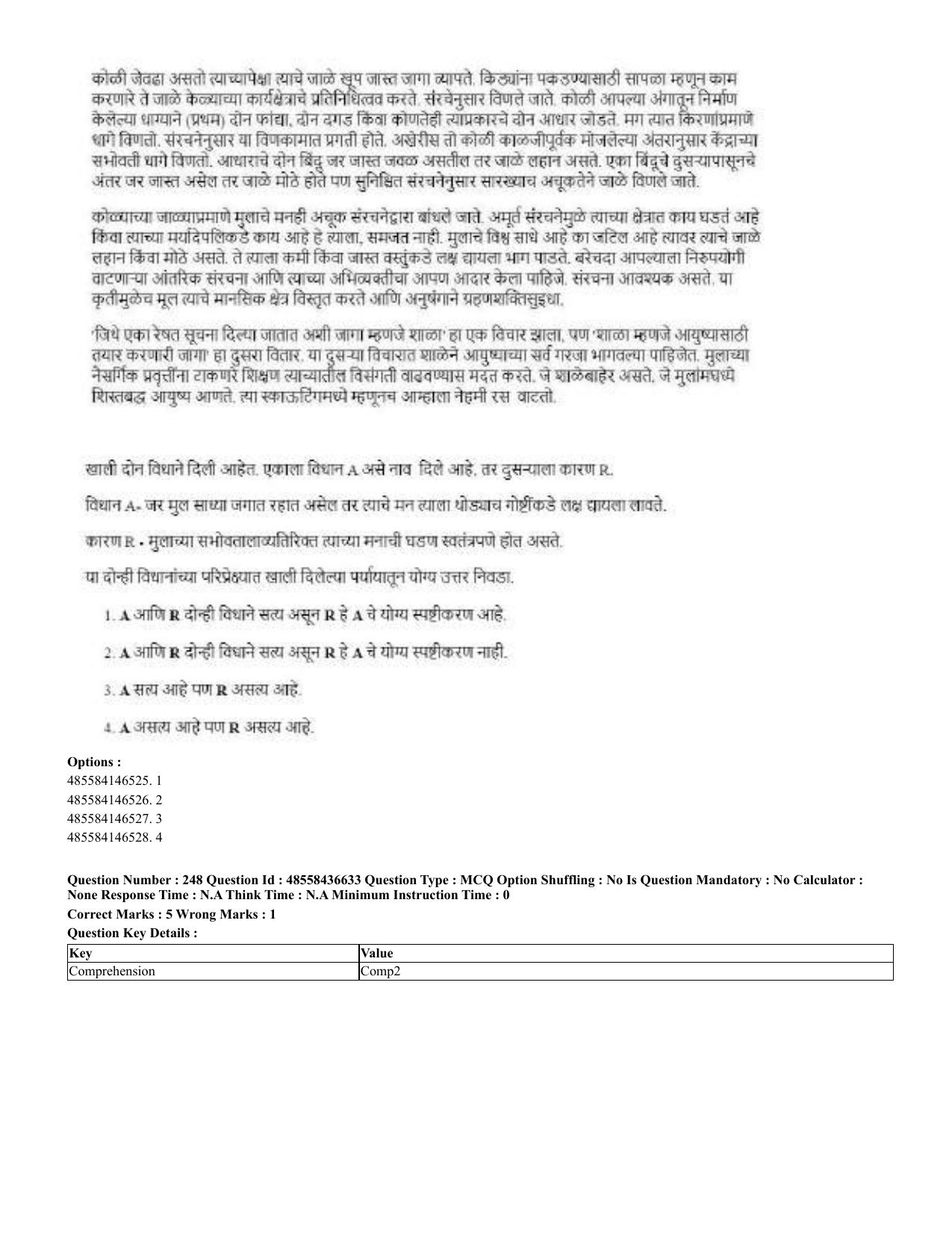 CUET 2023 English Marathi Shift 3 Question Papers - 22 June 2023 - Page 250