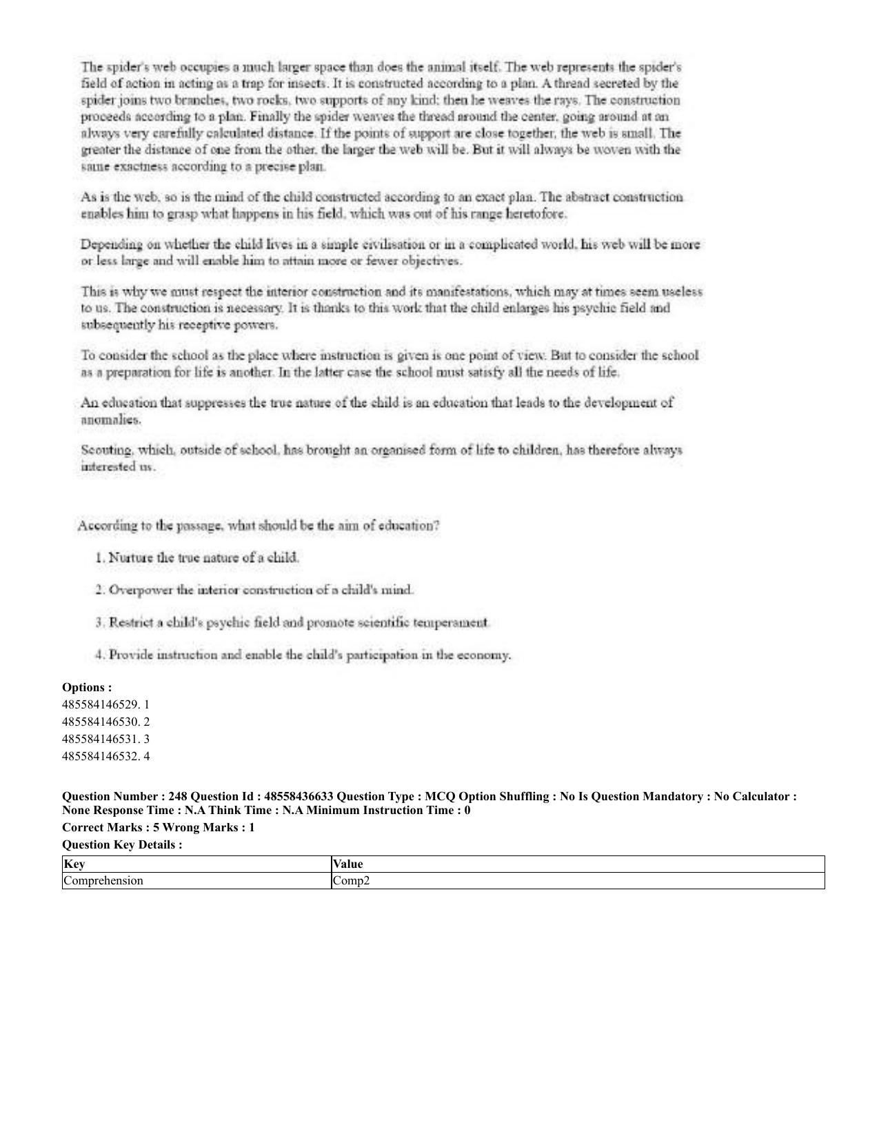 CUET 2023 English Marathi Shift 3 Question Papers - 22 June 2023 - Page 251