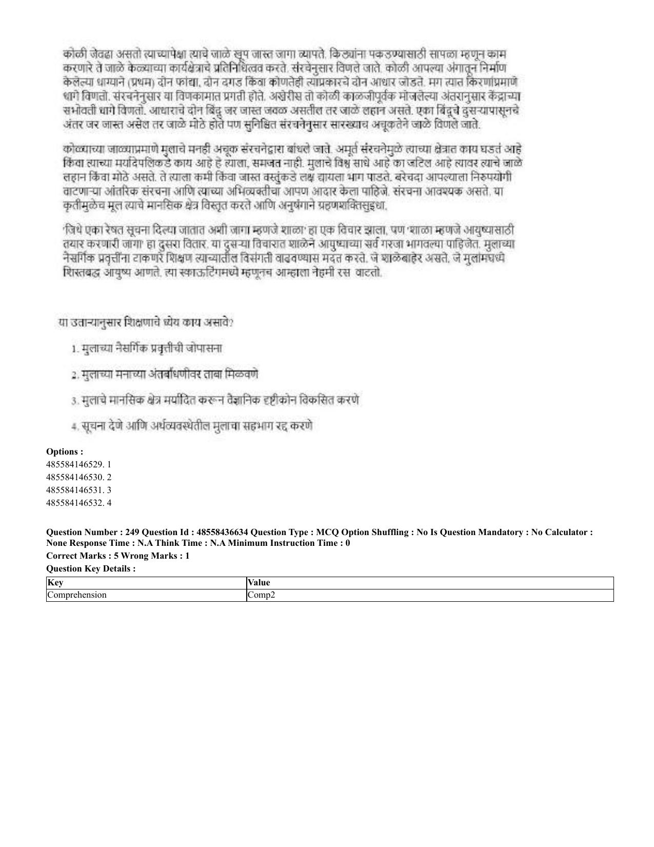 CUET 2023 English Marathi Shift 3 Question Papers - 22 June 2023 - Page 252