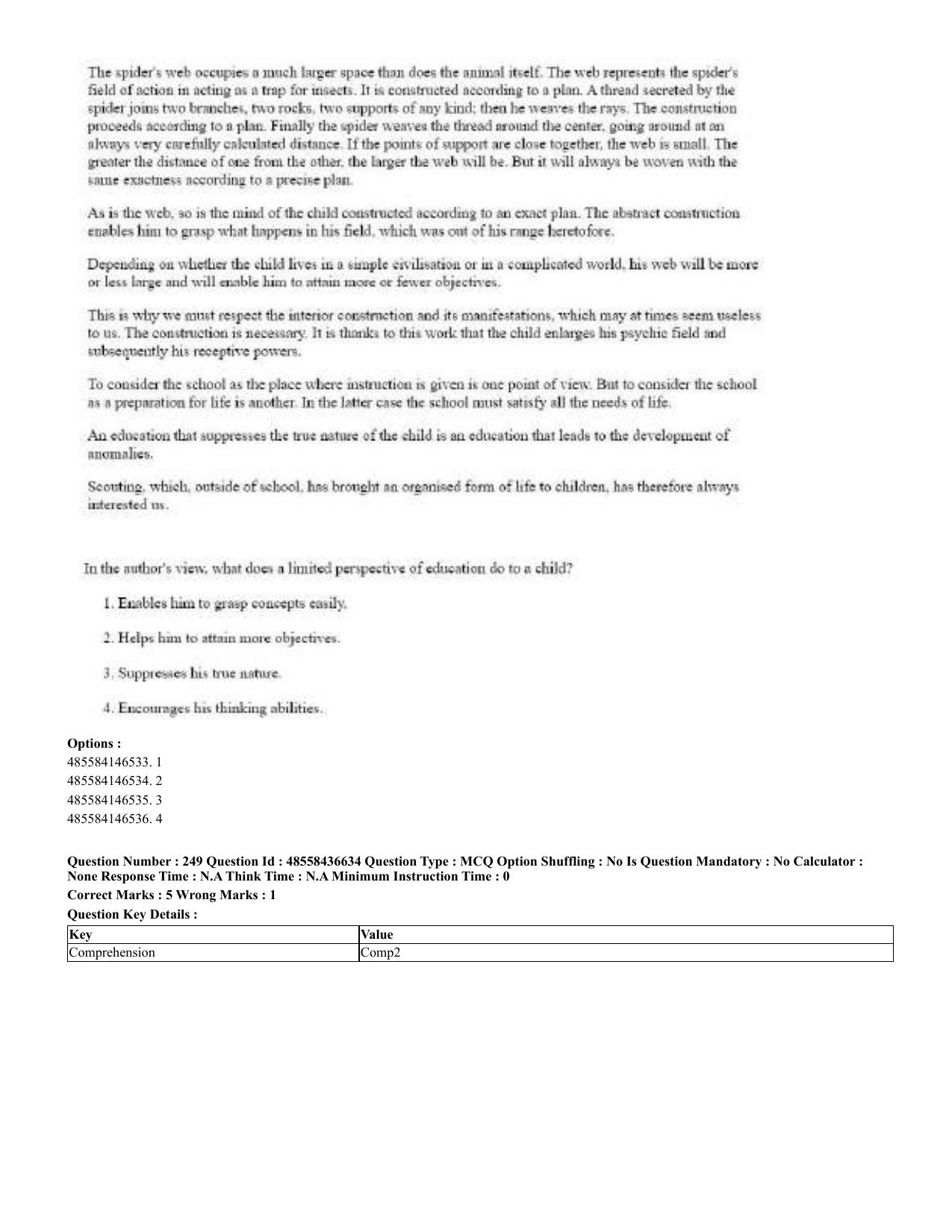 CUET 2023 English Marathi Shift 3 Question Papers - 22 June 2023 - Page 253