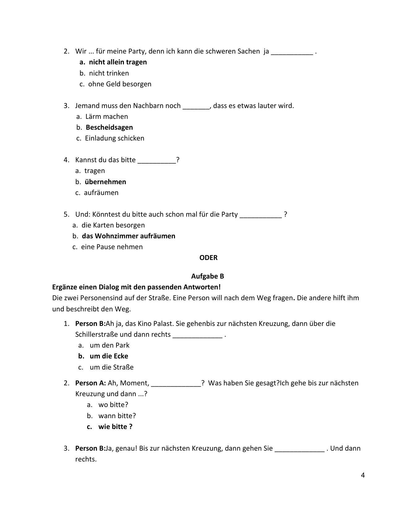 CBSE Class 10 German Marking Scheme and Solutions 2021-22 - Page 4