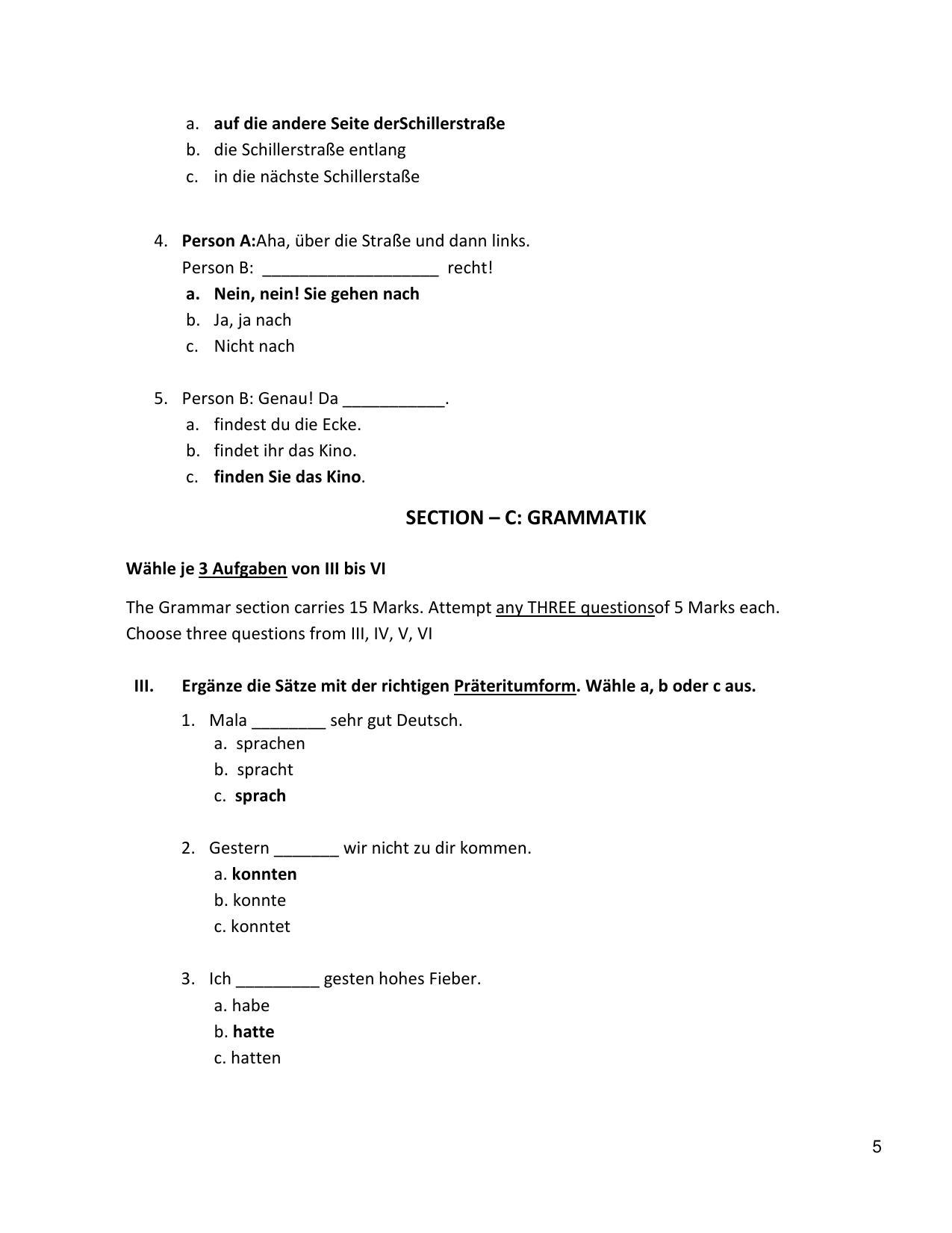 CBSE Class 10 German Marking Scheme and Solutions 2021-22 - Page 5