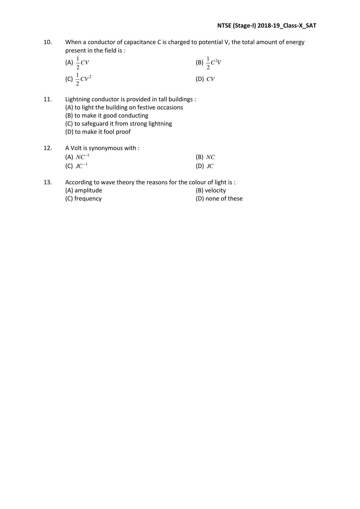 JAC NTSE (MAT & SAT) 2018-2019 Question Paper - Page 16