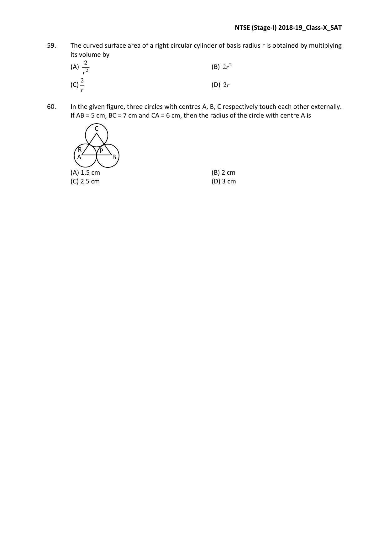 JAC NTSE (MAT & SAT) 2018-2019 Question Paper - Page 23