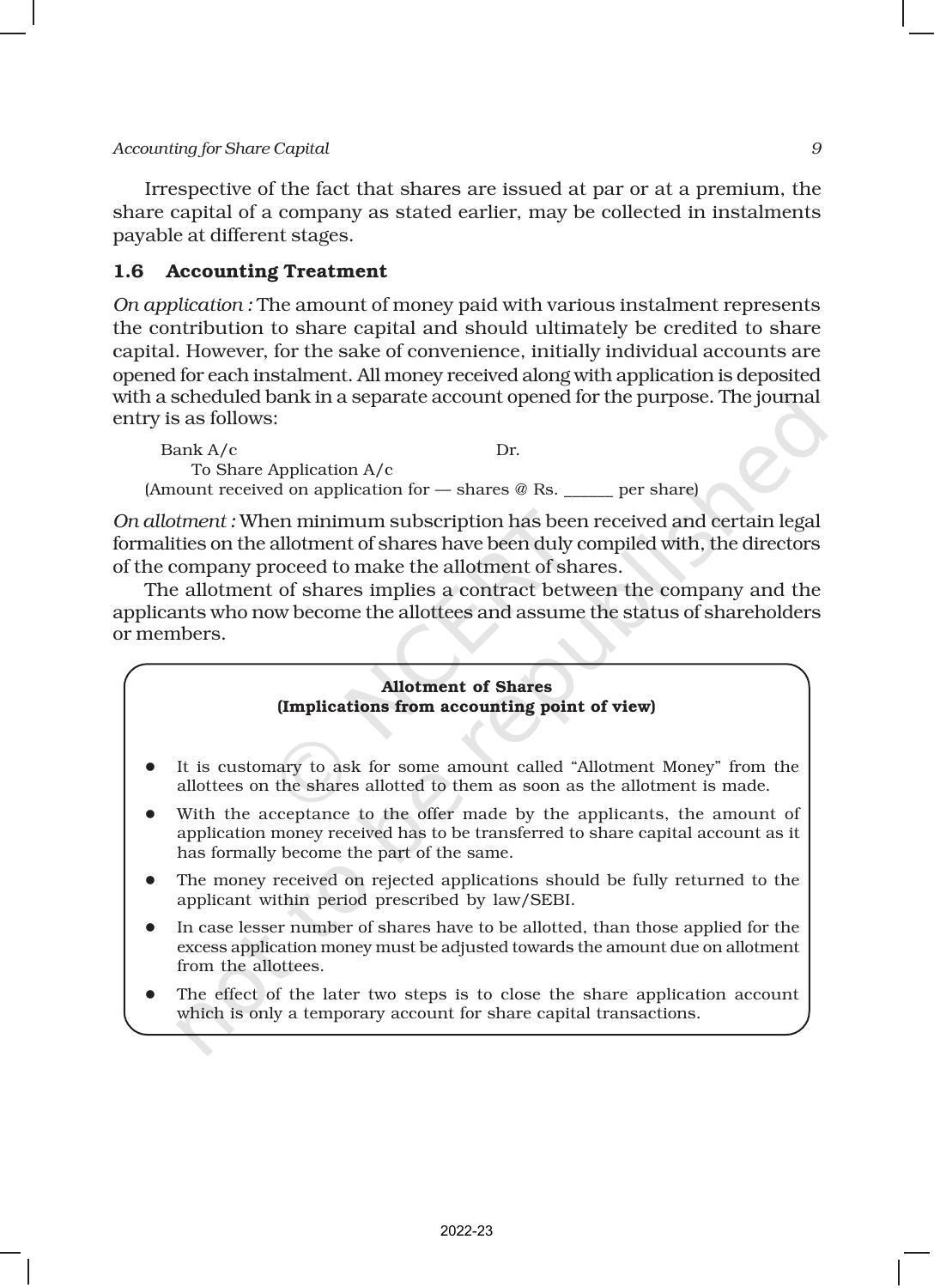 NCERT Book for Class 12 Accountancy Part II Chapter 1 Accounting for Share Capital - Page 9