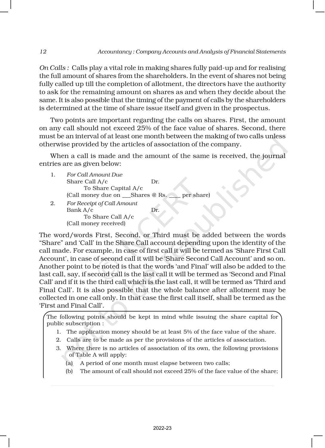 NCERT Book for Class 12 Accountancy Part II Chapter 1 Accounting for Share Capital - Page 12