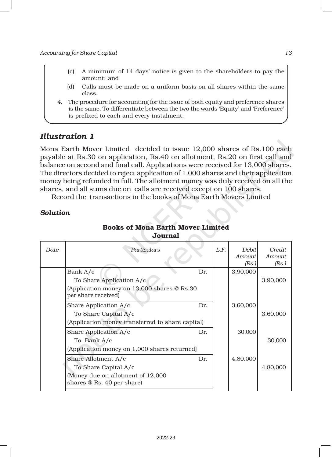 NCERT Book for Class 12 Accountancy Part II Chapter 1 Accounting for Share Capital - Page 13