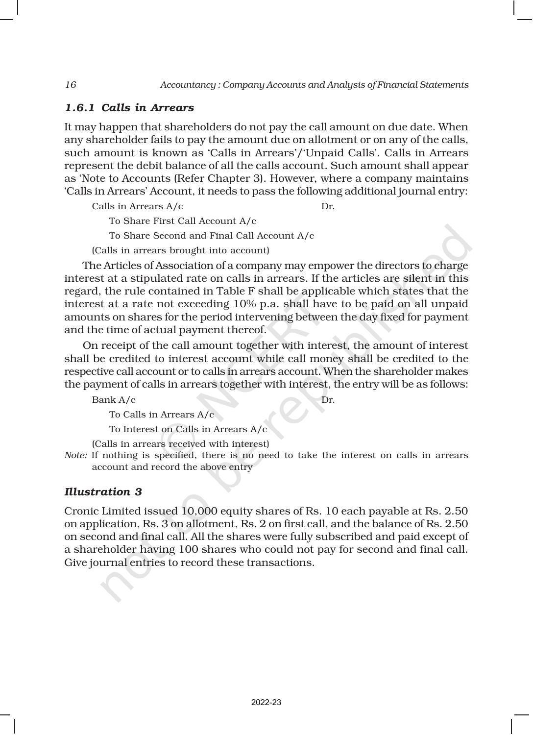 NCERT Book for Class 12 Accountancy Part II Chapter 1 Accounting for Share Capital - Page 16
