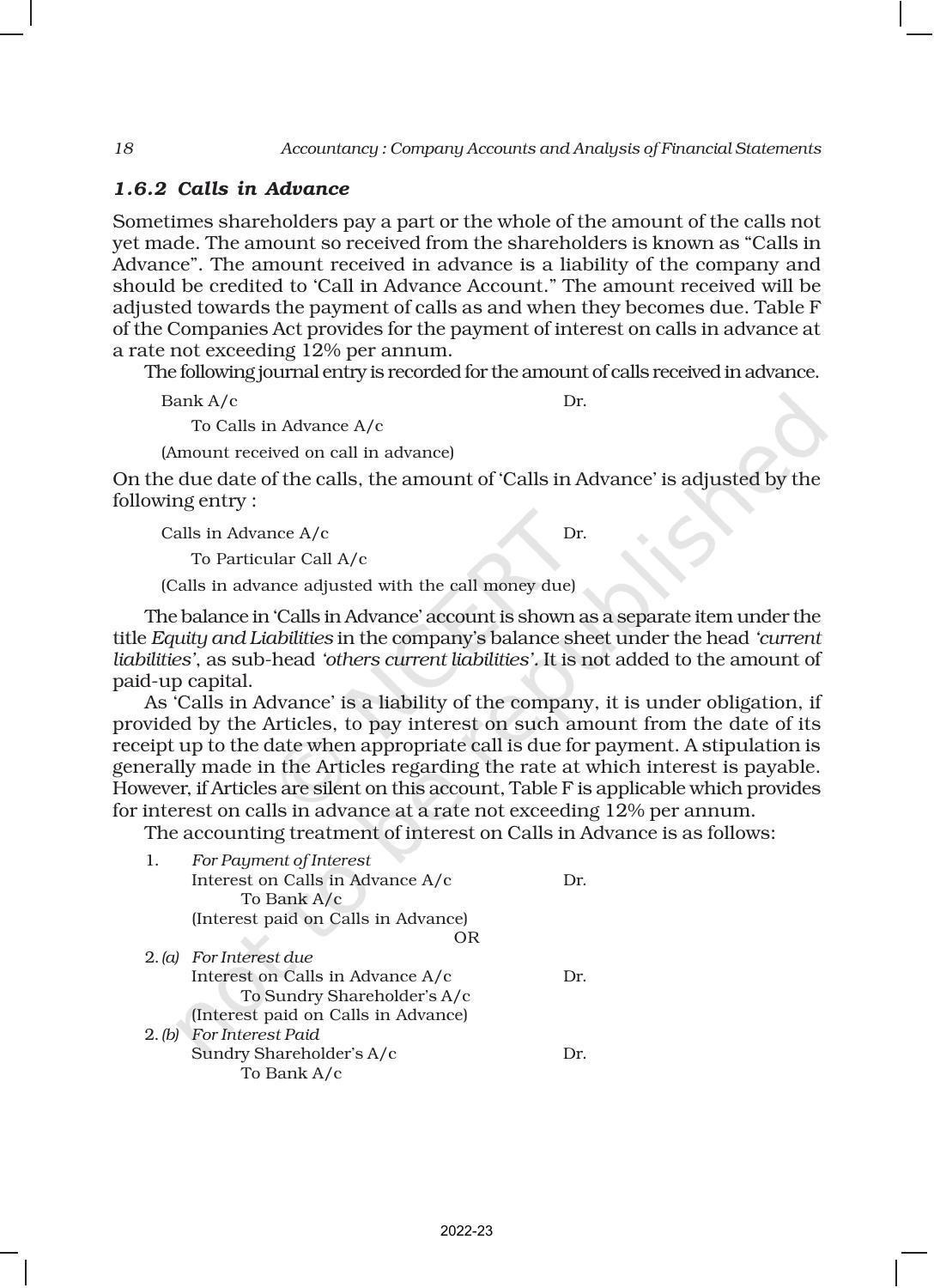 NCERT Book for Class 12 Accountancy Part II Chapter 1 Accounting for Share Capital - Page 18