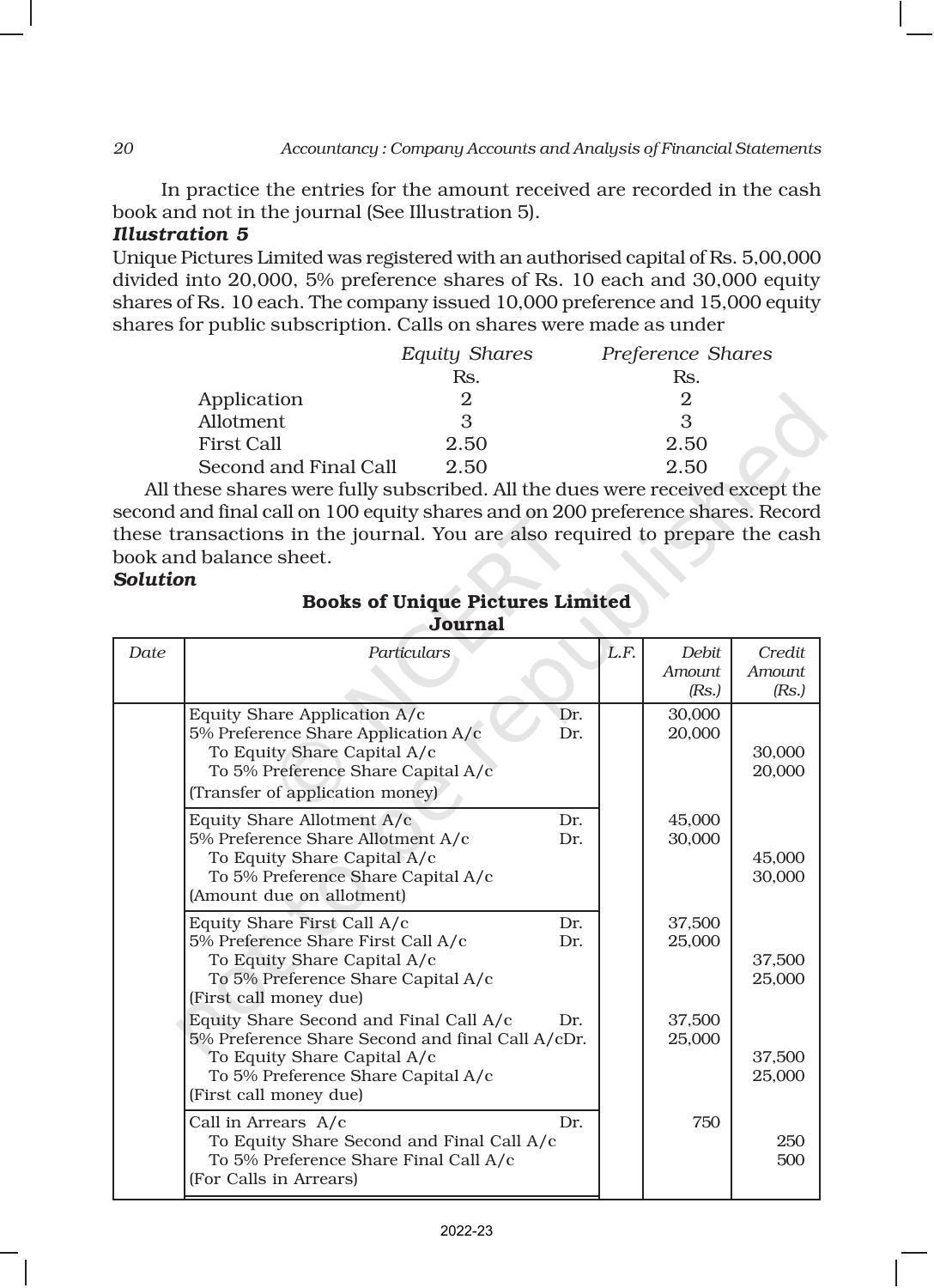 NCERT Book for Class 12 Accountancy Part II Chapter 1 Accounting for Share Capital - Page 20