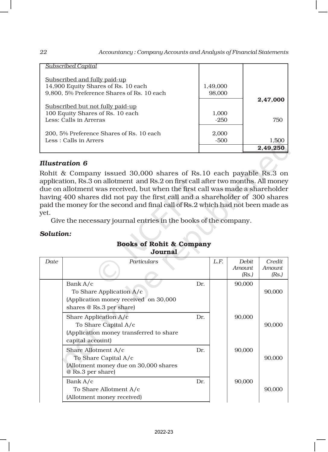 NCERT Book for Class 12 Accountancy Part II Chapter 1 Accounting for Share Capital - Page 22