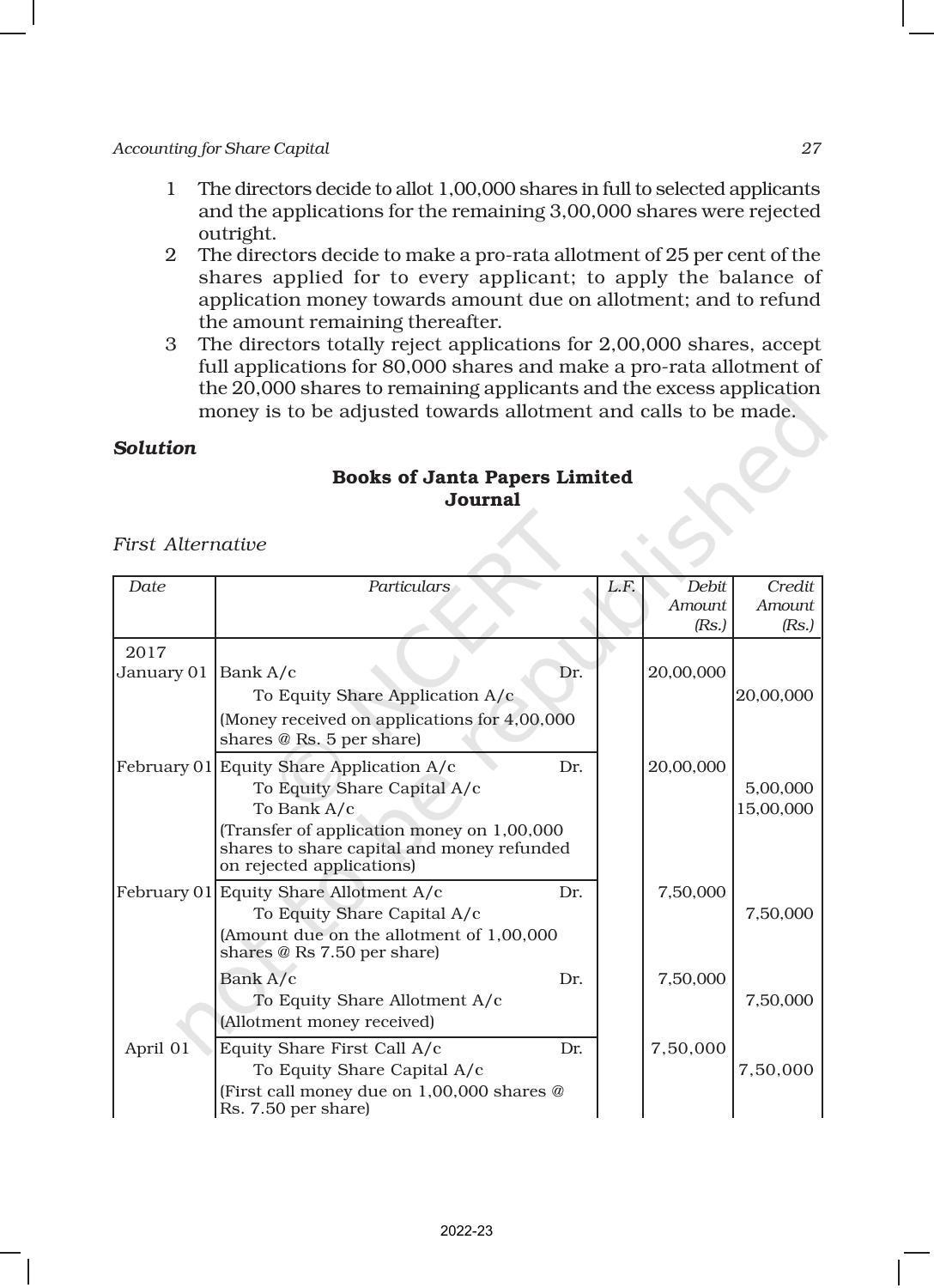 NCERT Book for Class 12 Accountancy Part II Chapter 1 Accounting for Share Capital - Page 27