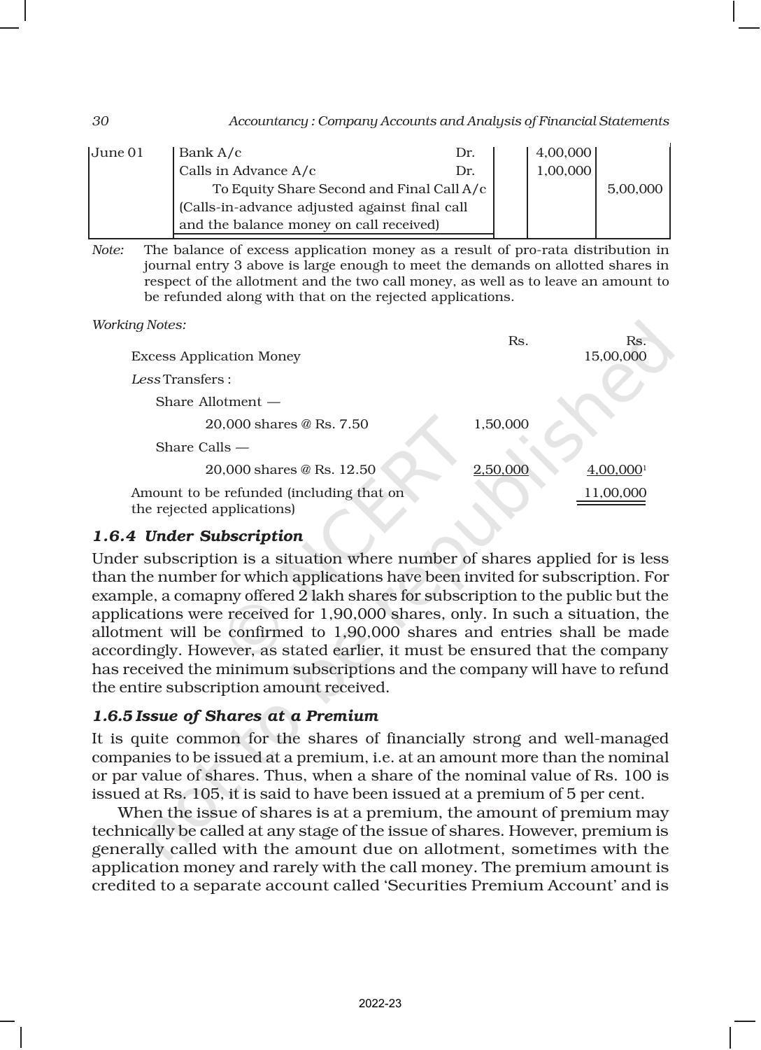 NCERT Book for Class 12 Accountancy Part II Chapter 1 Accounting for Share Capital - Page 30