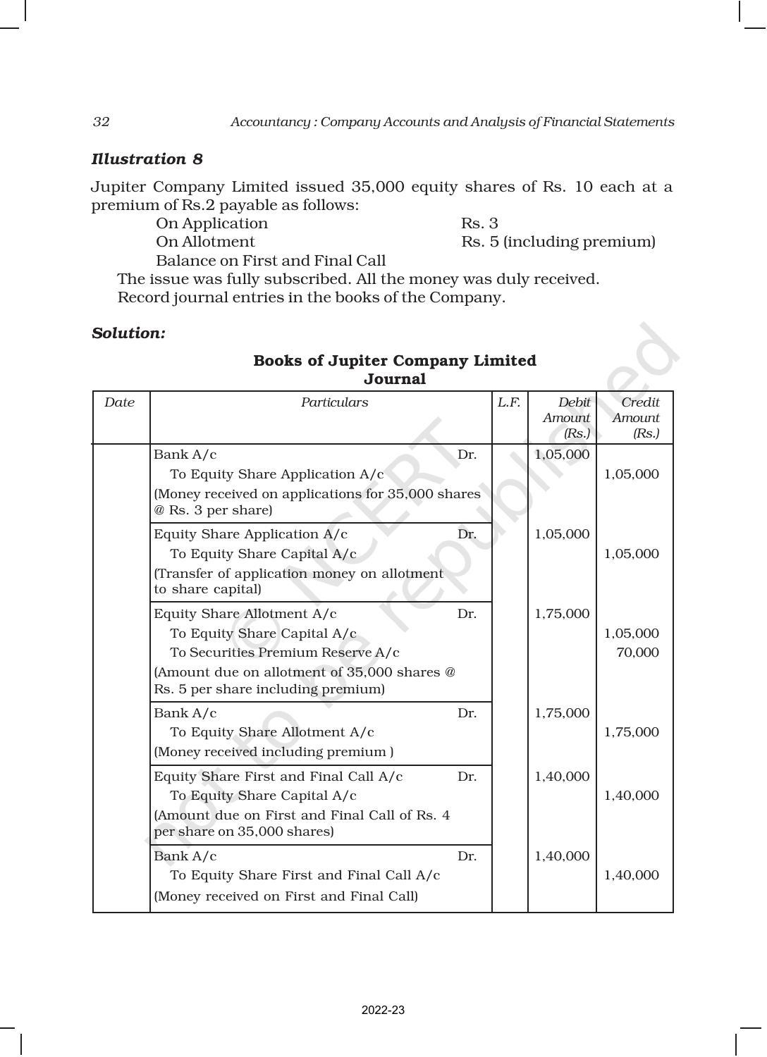 NCERT Book for Class 12 Accountancy Part II Chapter 1 Accounting for Share Capital - Page 32