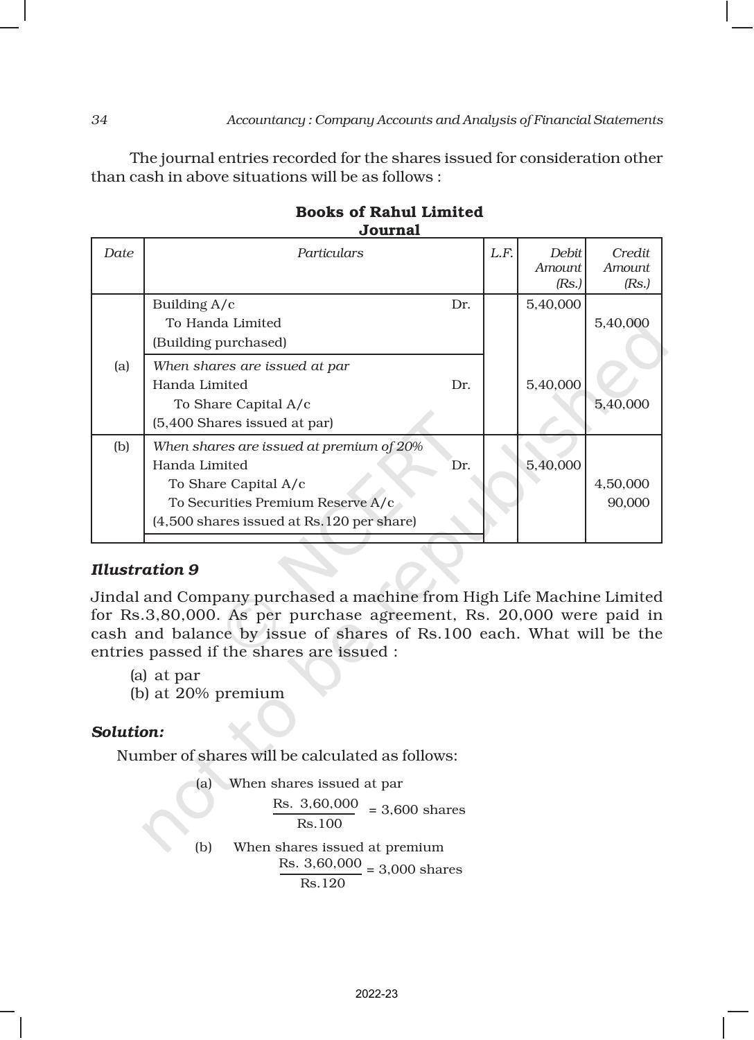 NCERT Book for Class 12 Accountancy Part II Chapter 1 Accounting for Share Capital - Page 34