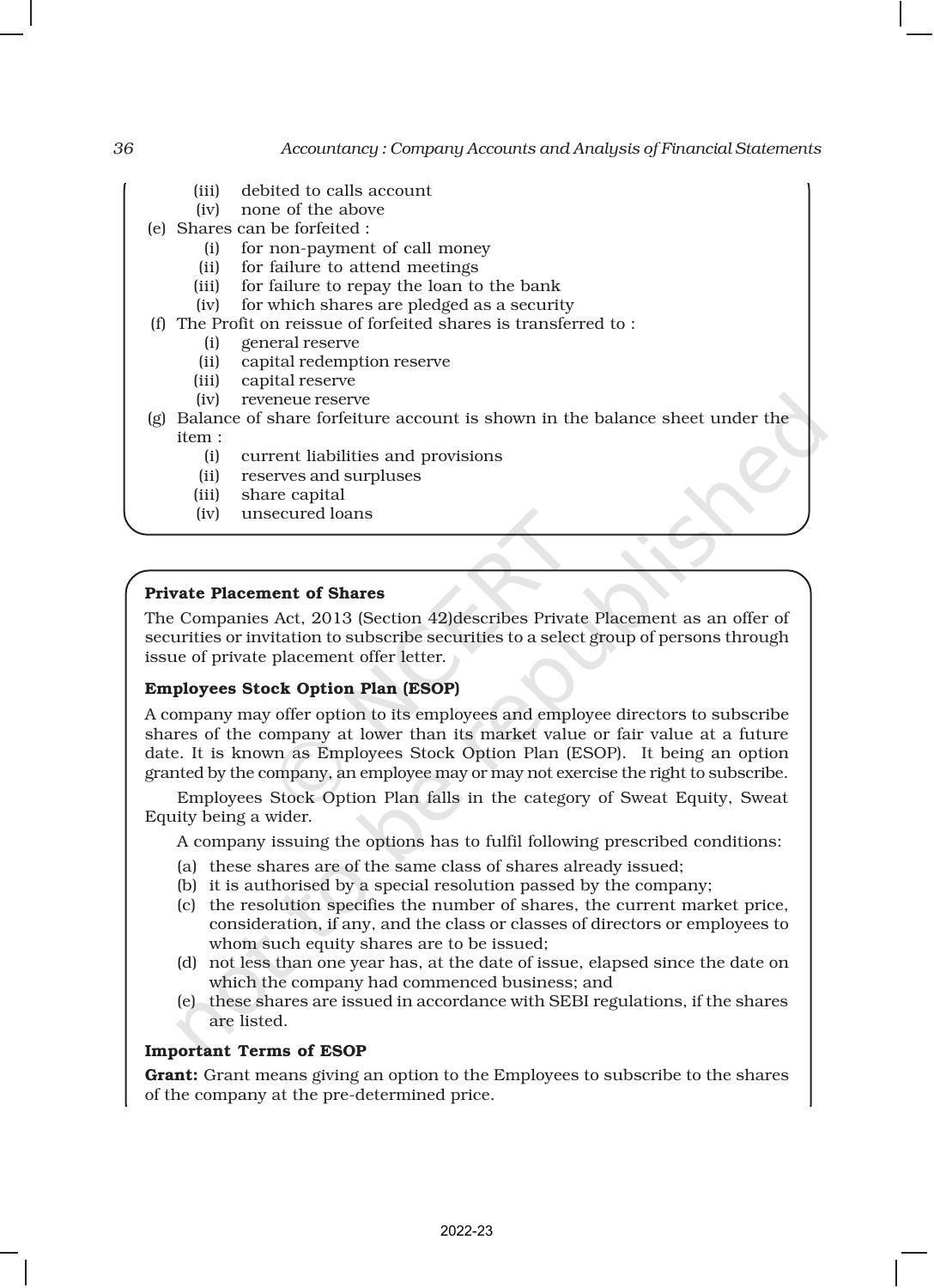 NCERT Book for Class 12 Accountancy Part II Chapter 1 Accounting for Share Capital - Page 36