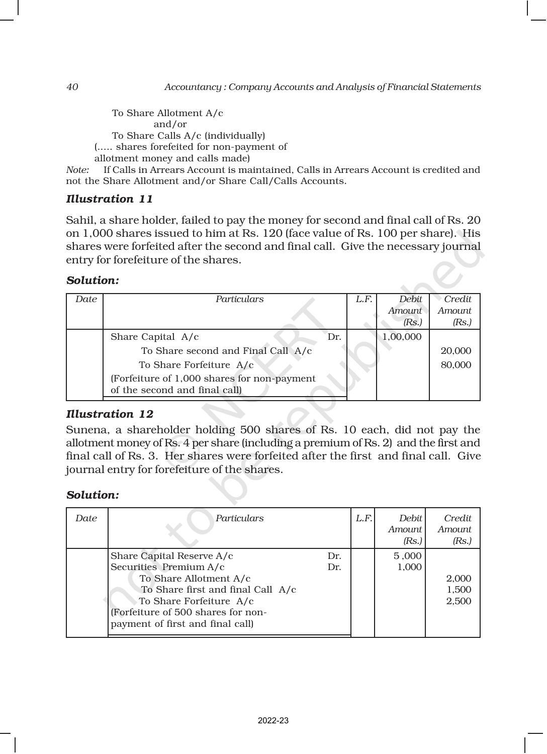NCERT Book for Class 12 Accountancy Part II Chapter 1 Accounting for Share Capital - Page 40