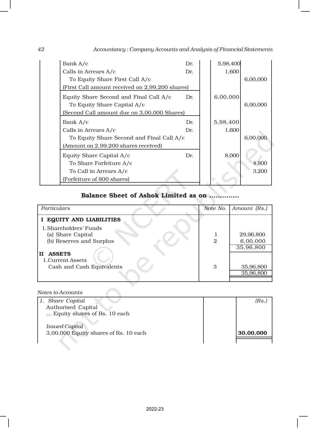 NCERT Book for Class 12 Accountancy Part II Chapter 1 Accounting for Share Capital - Page 42