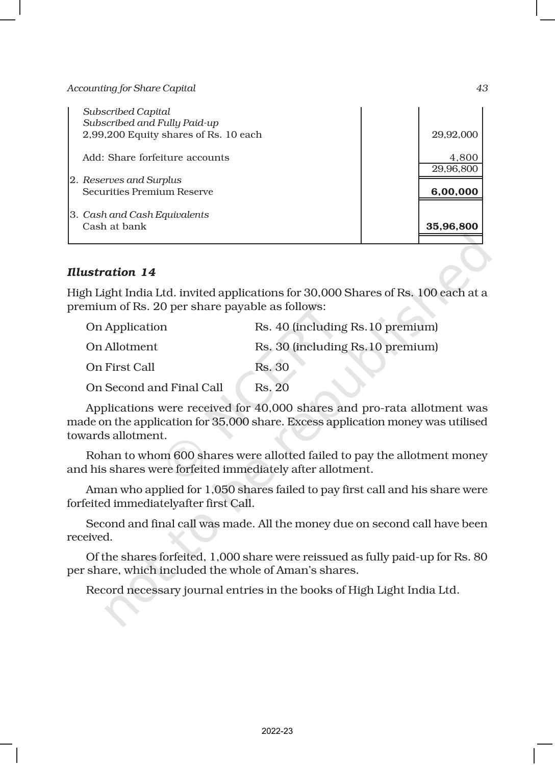 NCERT Book for Class 12 Accountancy Part II Chapter 1 Accounting for Share Capital - Page 43