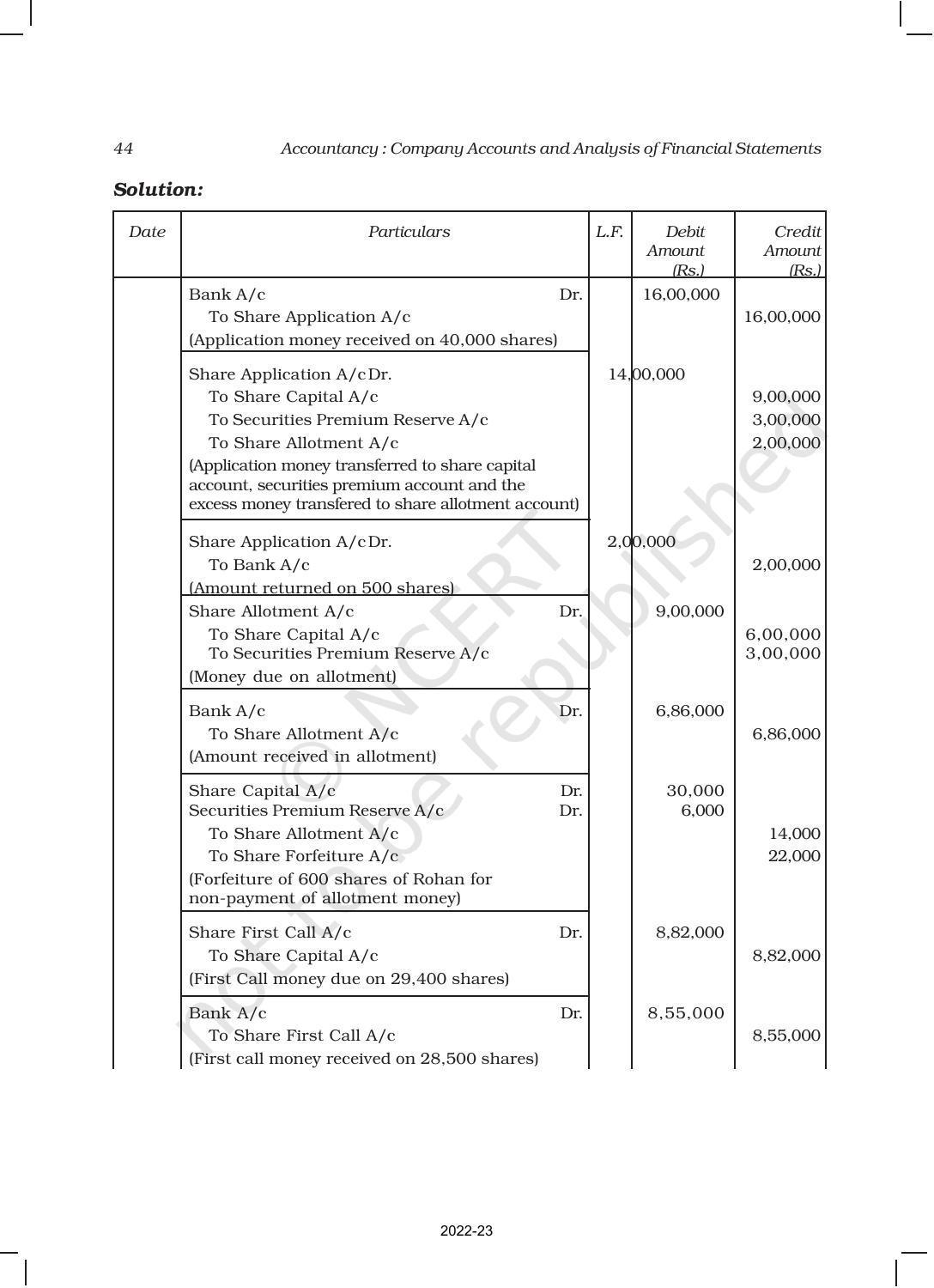 NCERT Book for Class 12 Accountancy Part II Chapter 1 Accounting for Share Capital - Page 44