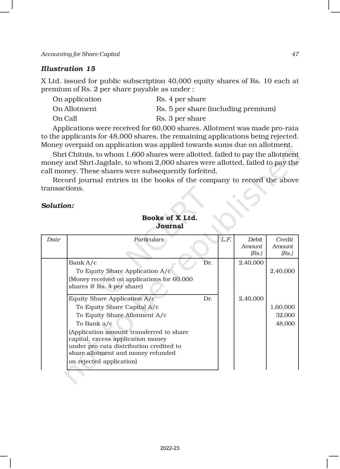 NCERT Book for Class 12 Accountancy Part II Chapter 1 Accounting for Share Capital - Page 47