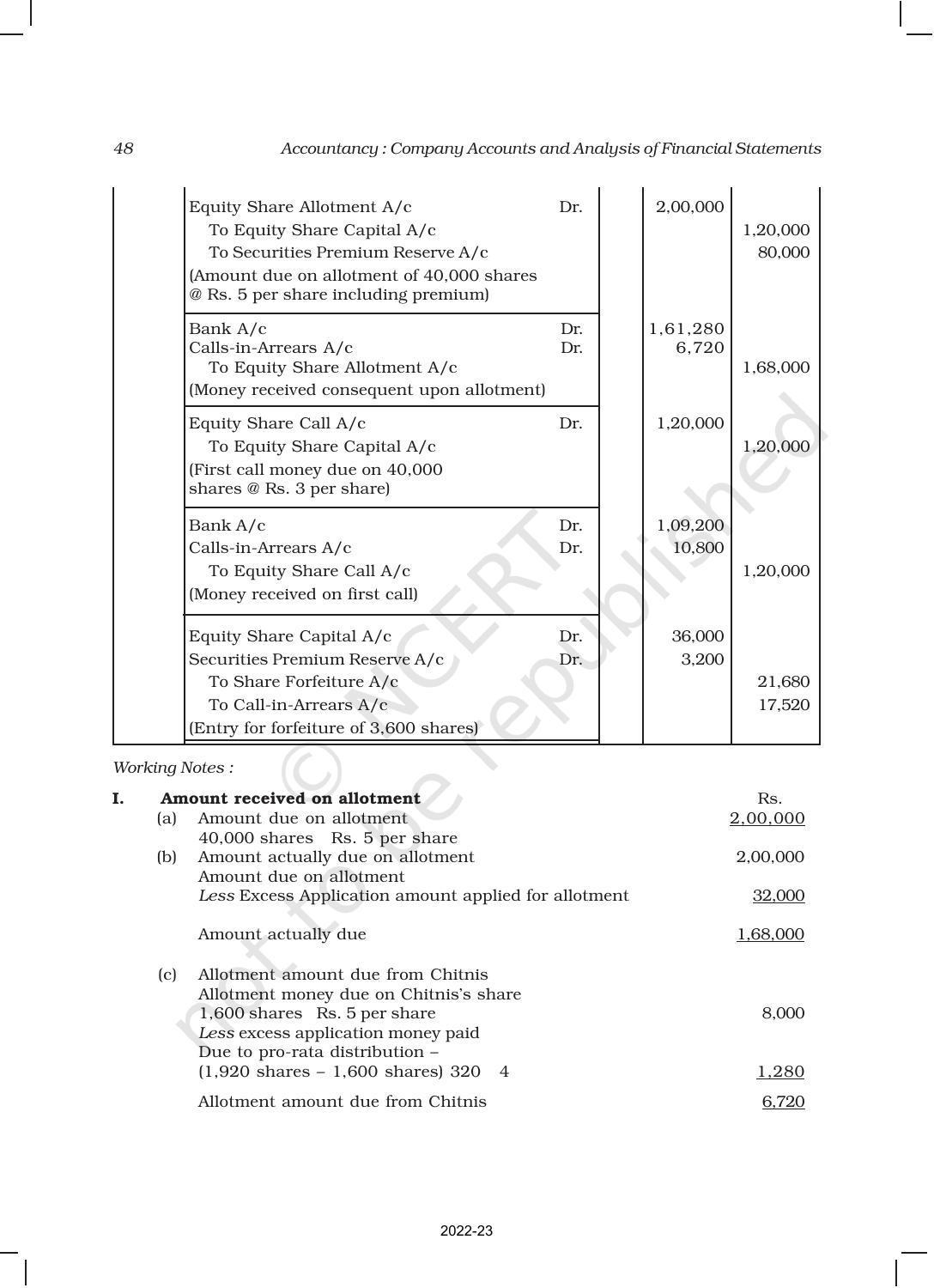 NCERT Book for Class 12 Accountancy Part II Chapter 1 Accounting for Share Capital - Page 48