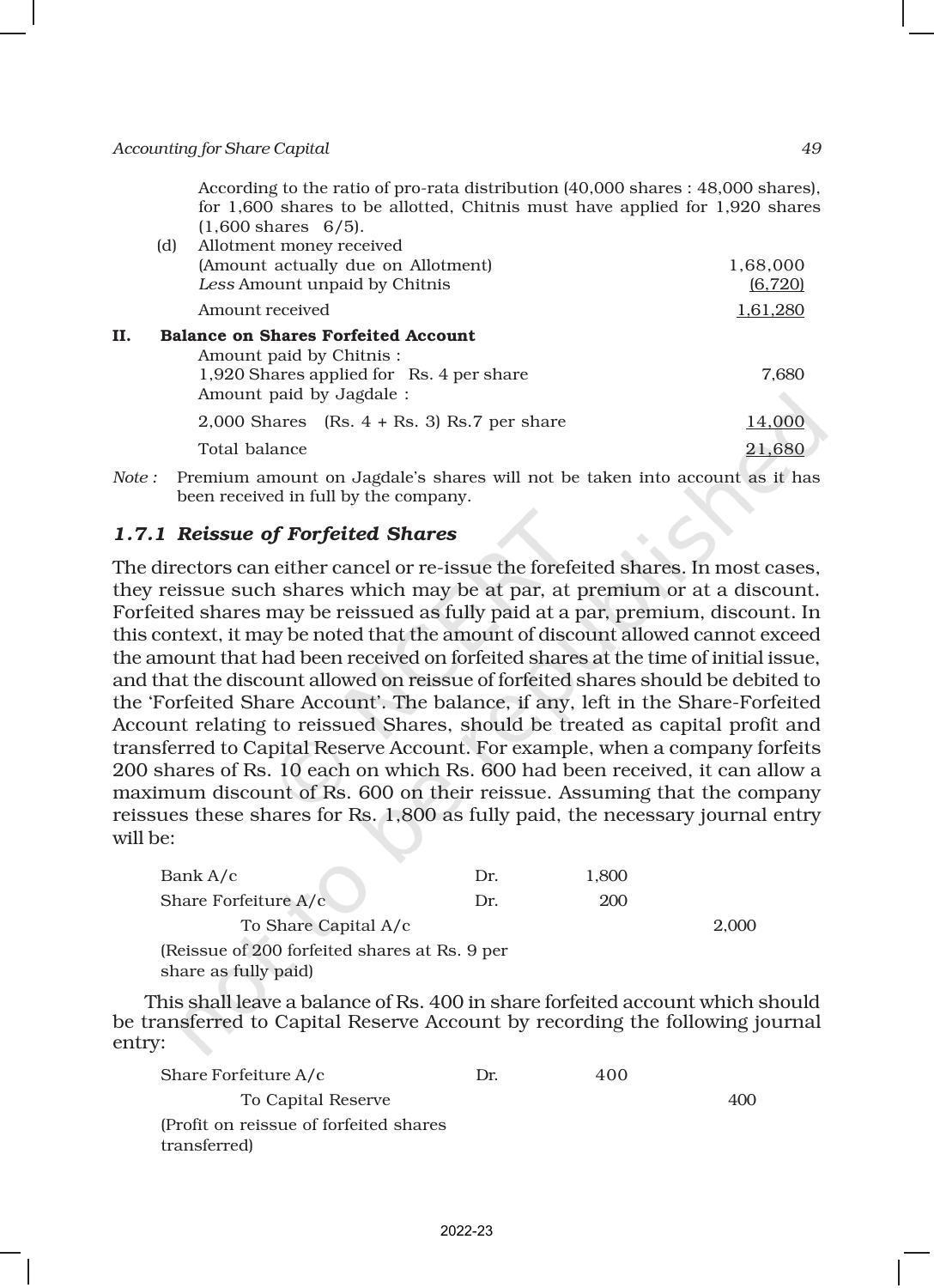 NCERT Book for Class 12 Accountancy Part II Chapter 1 Accounting for Share Capital - Page 49