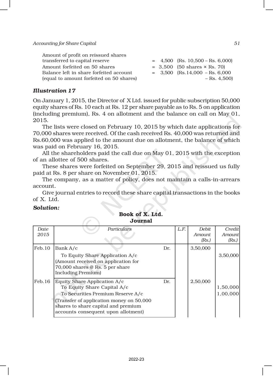 NCERT Book for Class 12 Accountancy Part II Chapter 1 Accounting for Share Capital - Page 51