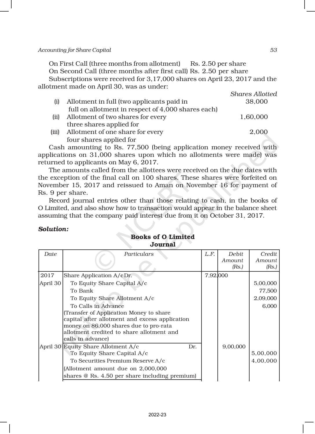 NCERT Book for Class 12 Accountancy Part II Chapter 1 Accounting for Share Capital - Page 53