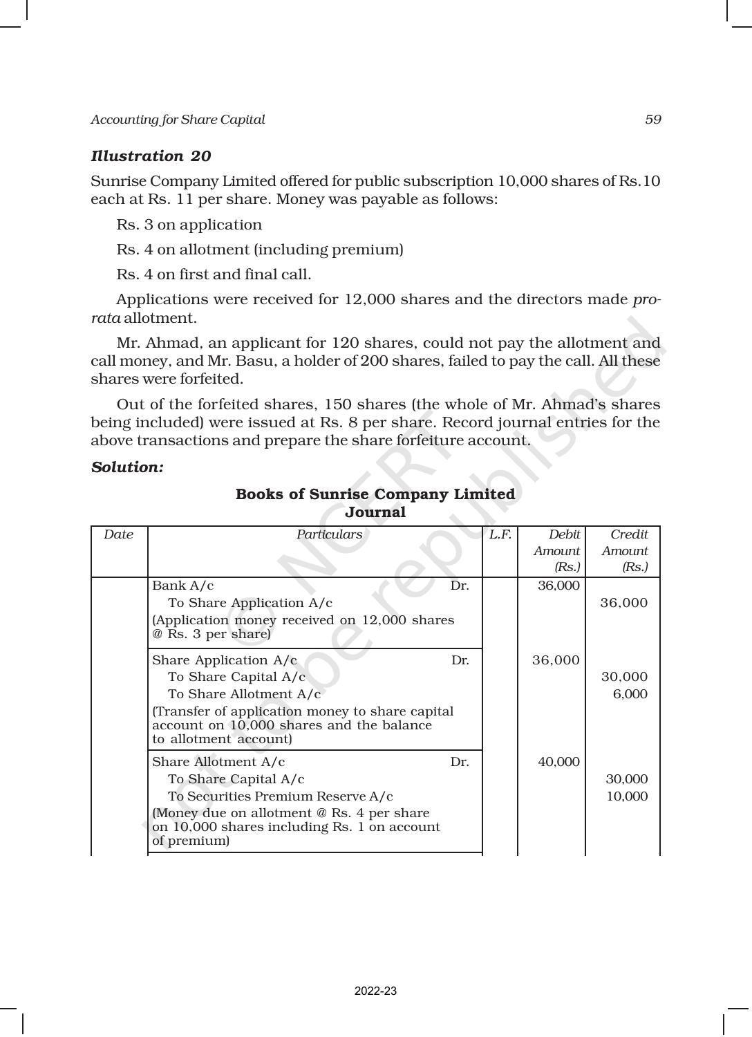 NCERT Book for Class 12 Accountancy Part II Chapter 1 Accounting for Share Capital - Page 59