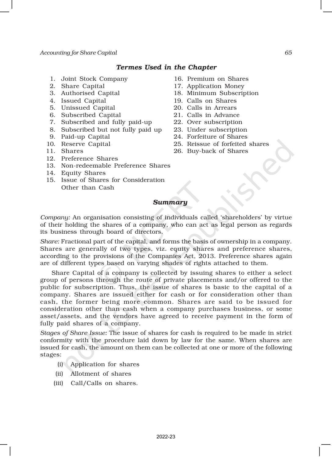 NCERT Book for Class 12 Accountancy Part II Chapter 1 Accounting for Share Capital - Page 65