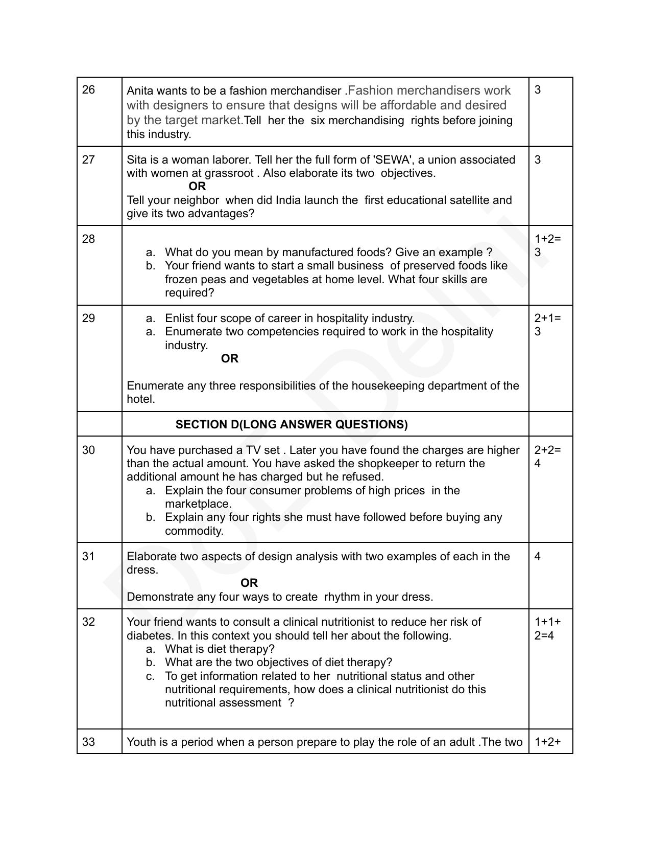 Edudel Class 12 Home Science (English) Practice Papers-2 (2023-24) - Page 7