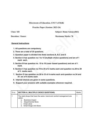 Edudel Class 12 Home Science (English) Practice Papers-2 (2023-24)