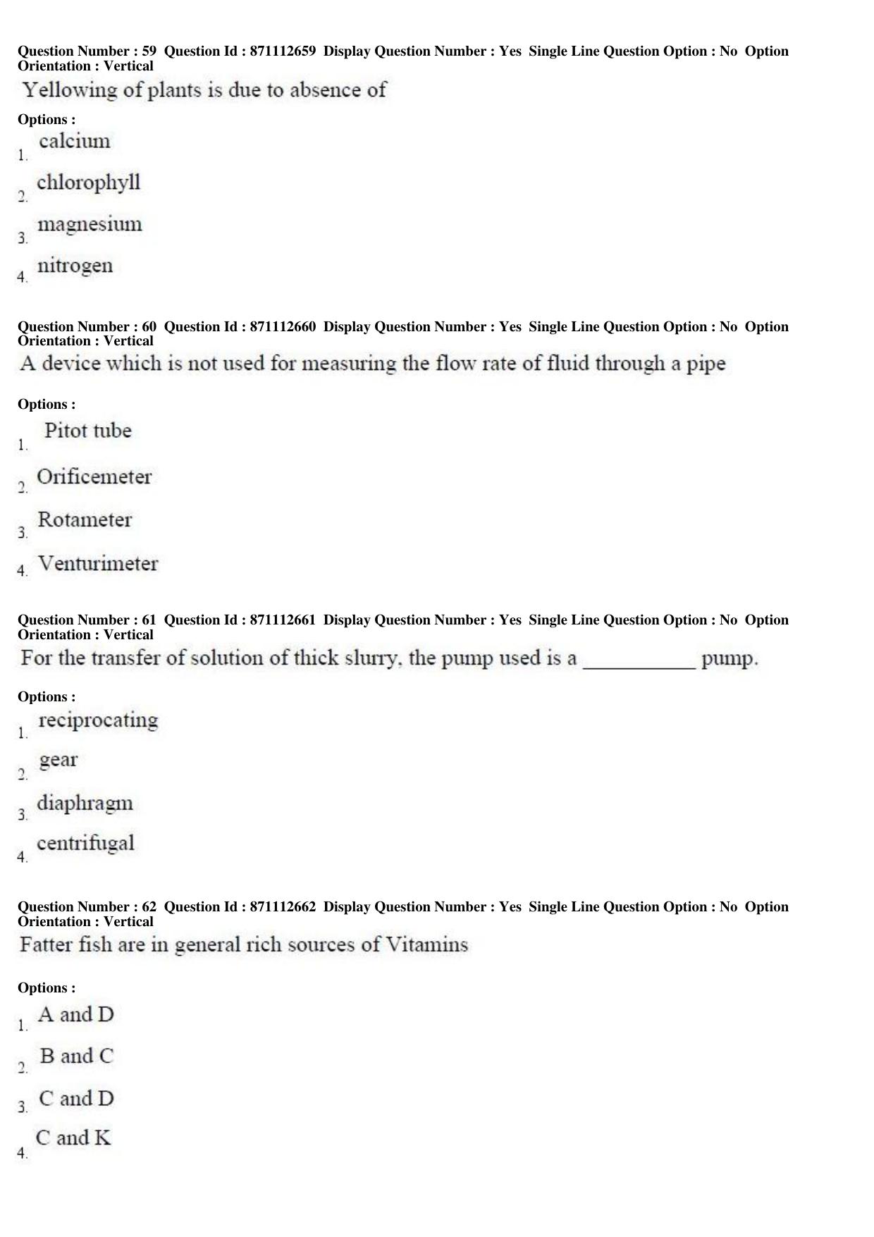 TS PGECET 2017: FOOD TECHNOLOGY Question Papers - Page 16