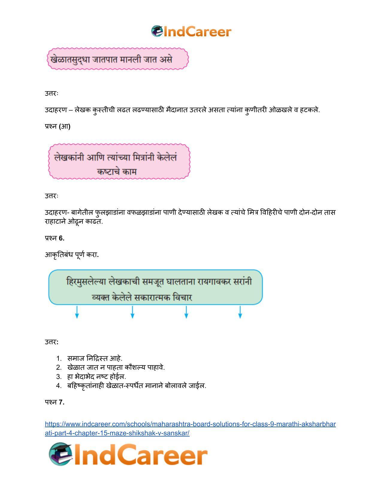 Maharashtra Board Solutions for Class 9- Marathi Aksharbharati (Part- 4): Chapter 15- माझे शिक्षक व संस्कार - Page 5