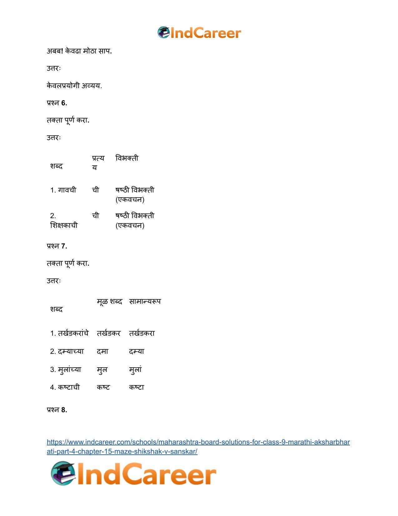 Maharashtra Board Solutions for Class 9- Marathi Aksharbharati (Part- 4): Chapter 15- माझे शिक्षक व संस्कार - Page 13