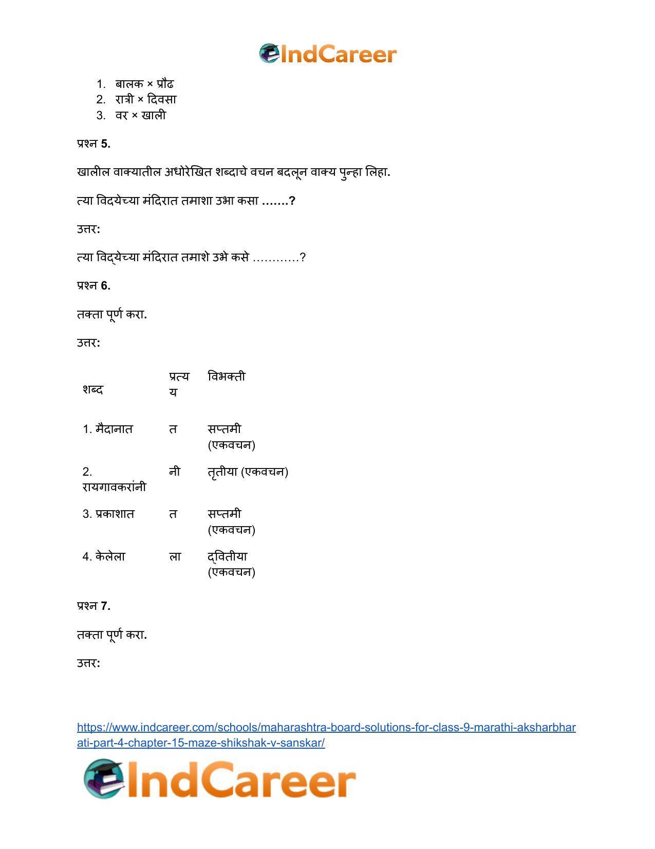 Maharashtra Board Solutions for Class 9- Marathi Aksharbharati (Part- 4): Chapter 15- माझे शिक्षक व संस्कार - Page 27