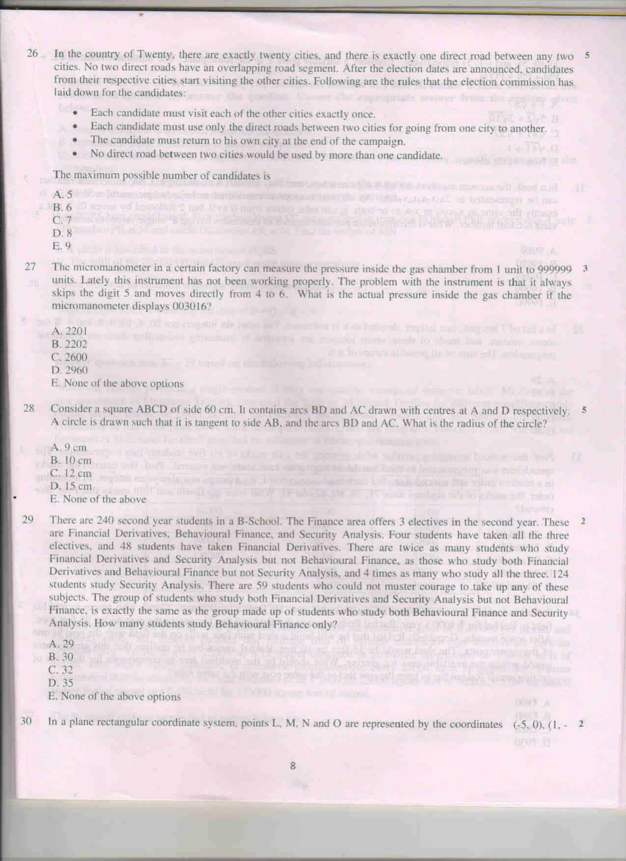 XAT 2011 Set A Question Papers - Page 8