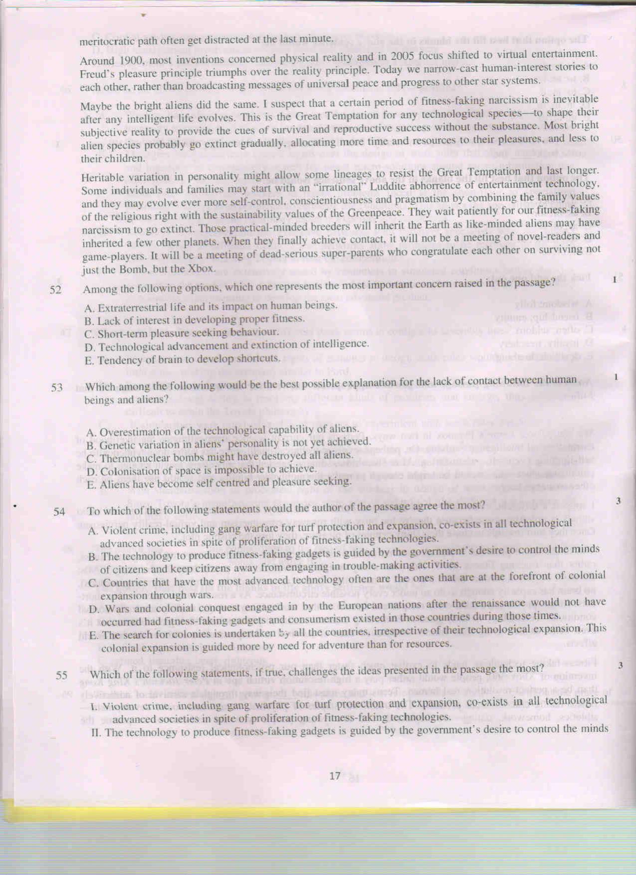 XAT 2011 Set A Question Papers - Page 17