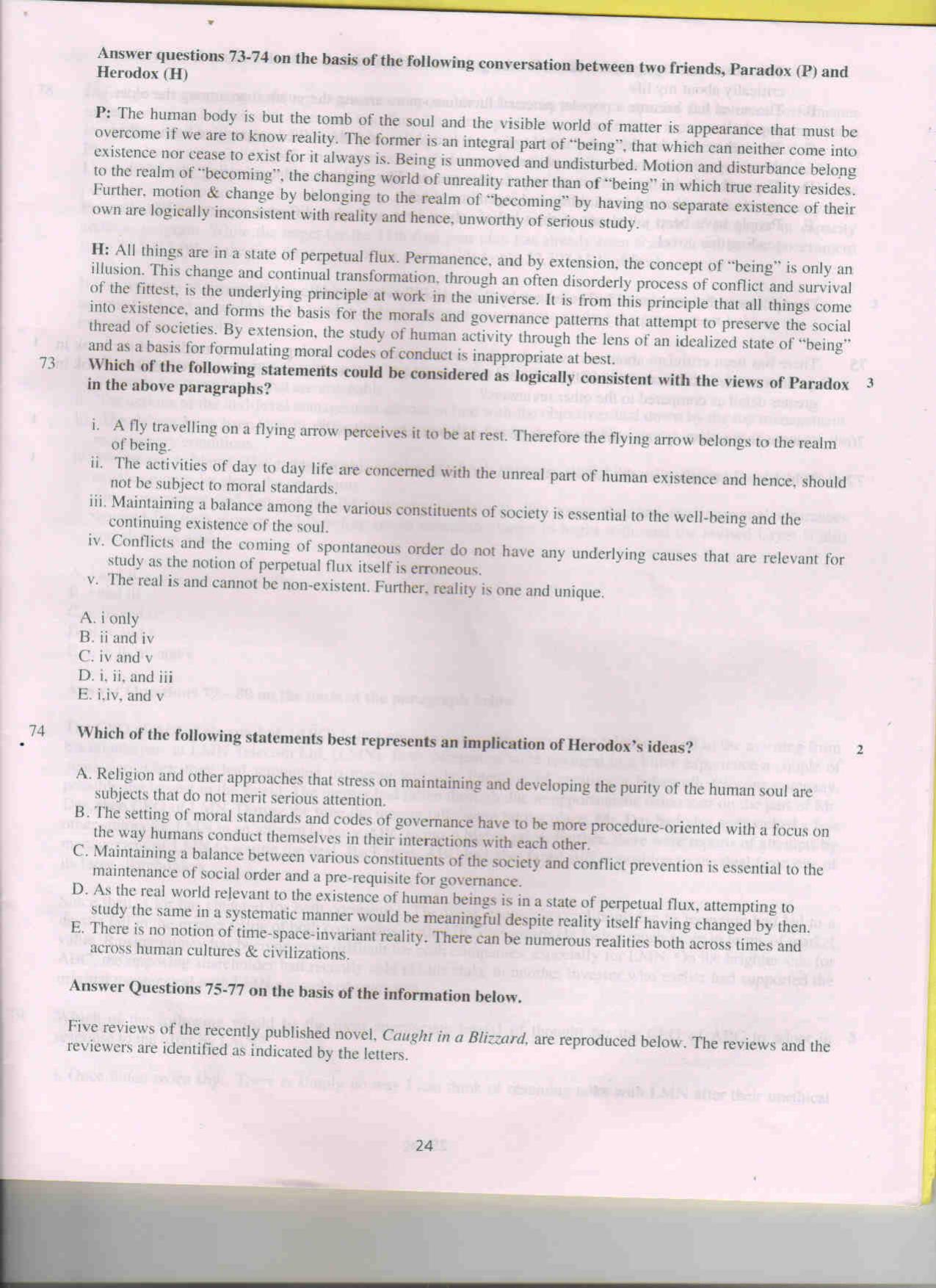 XAT 2011 Set A Question Papers - Page 24