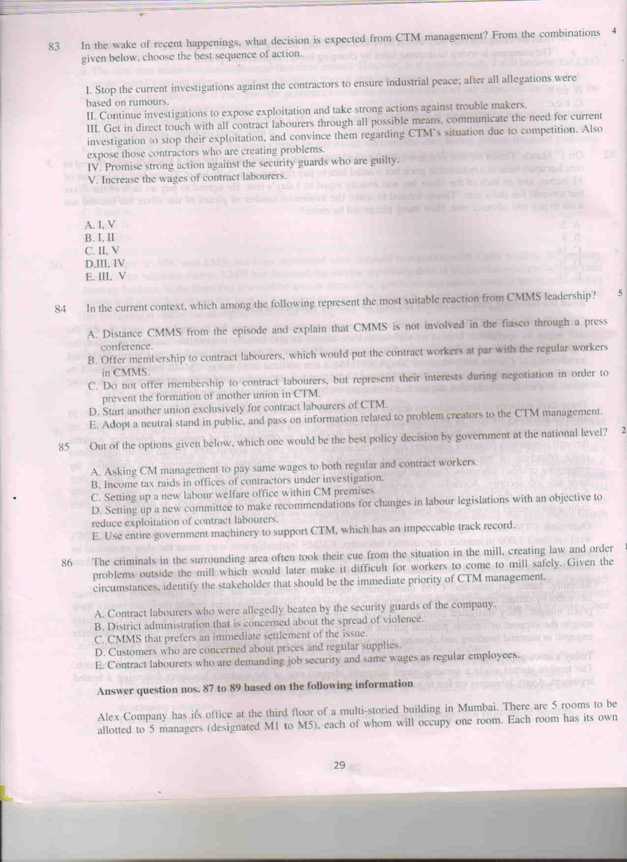 XAT 2011 Set A Question Papers - Page 29