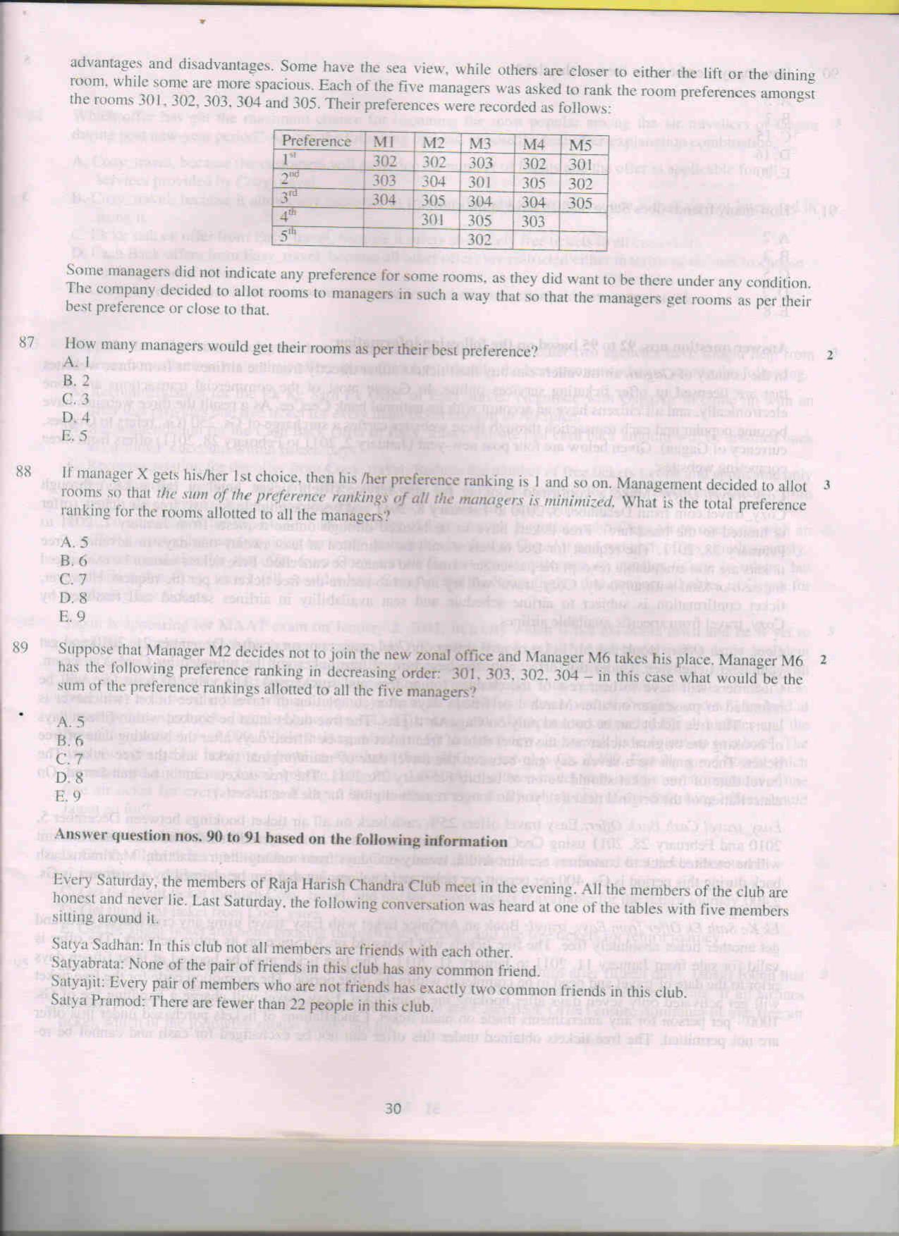 XAT 2011 Set A Question Papers - Page 30