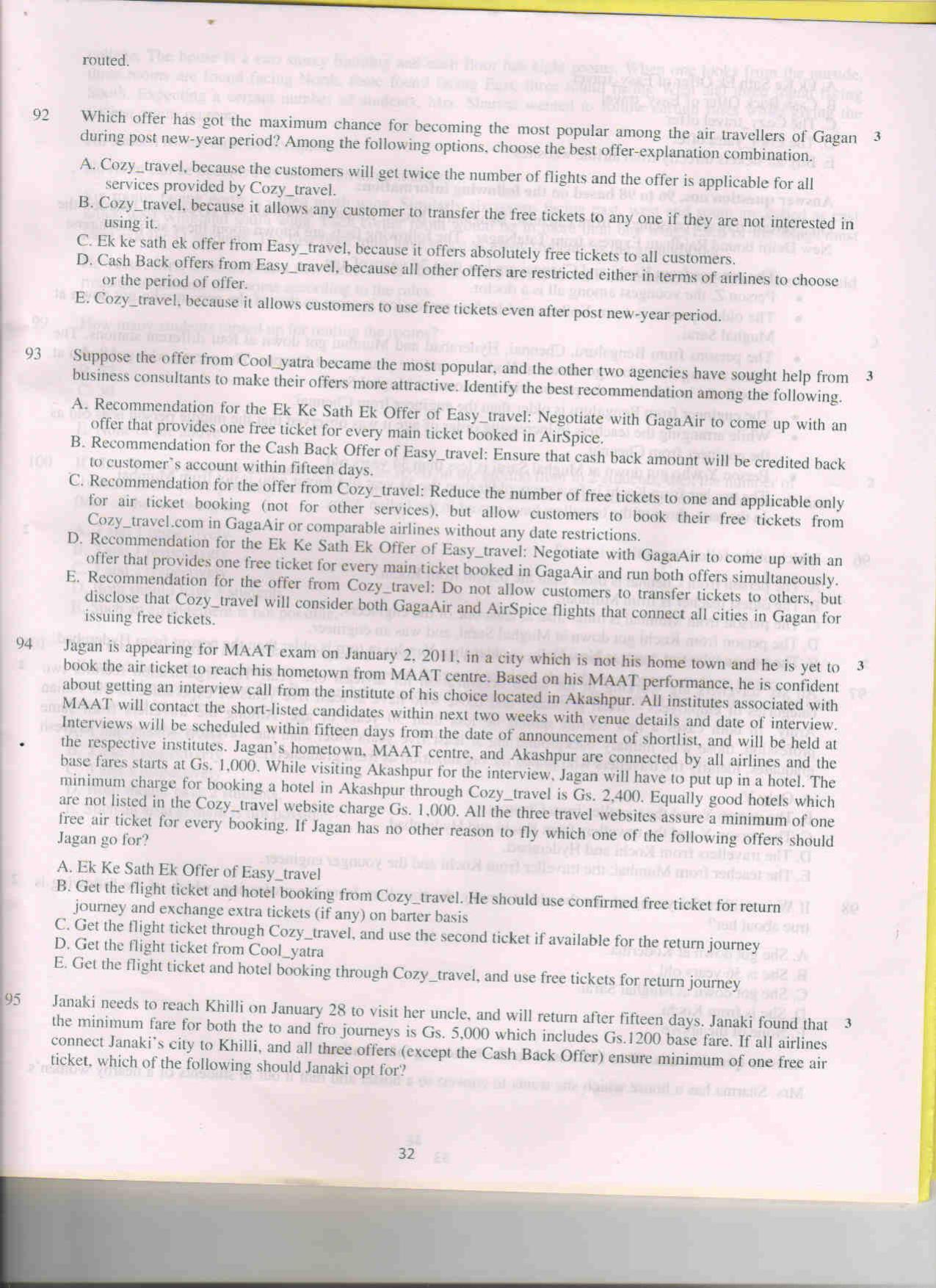 XAT 2011 Set A Question Papers - Page 32