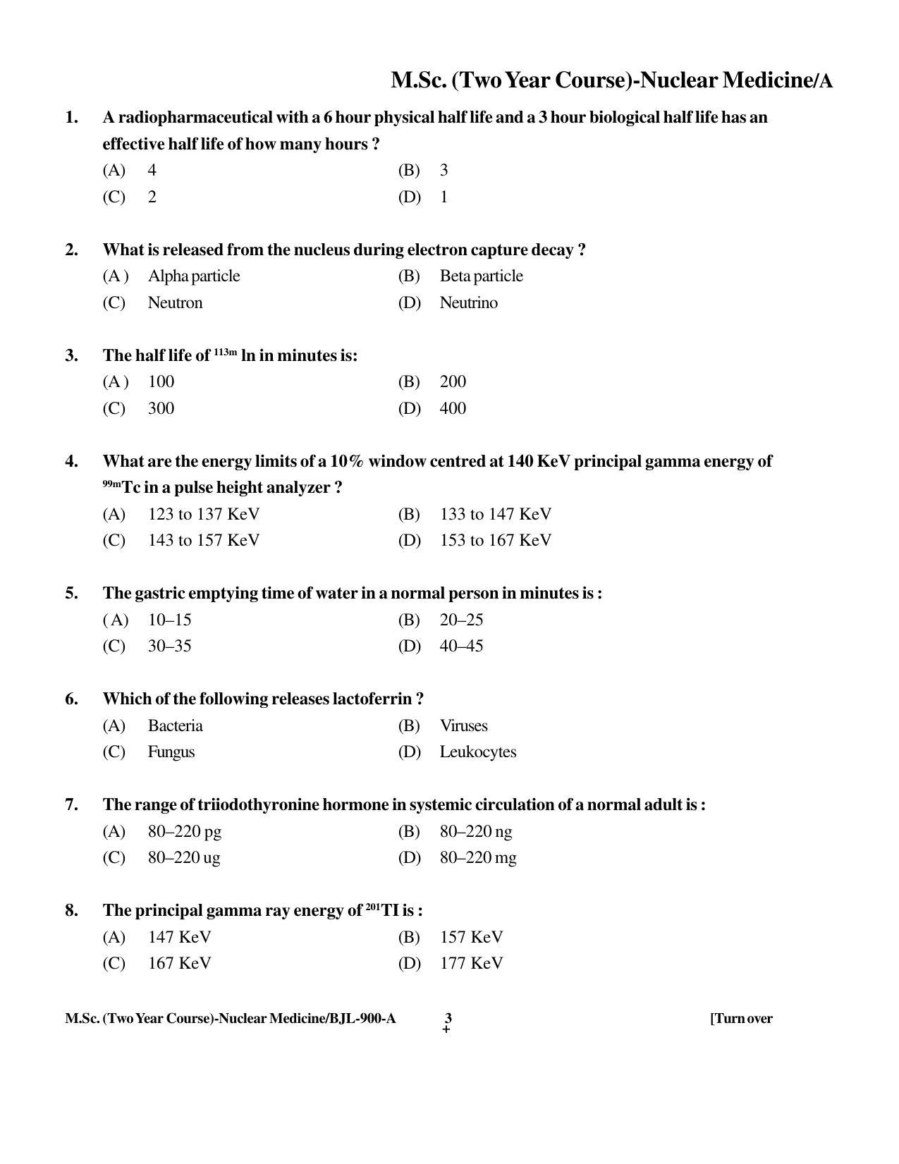 PU CET PG 2016 Question Paper Part I (SET A) - Page 3