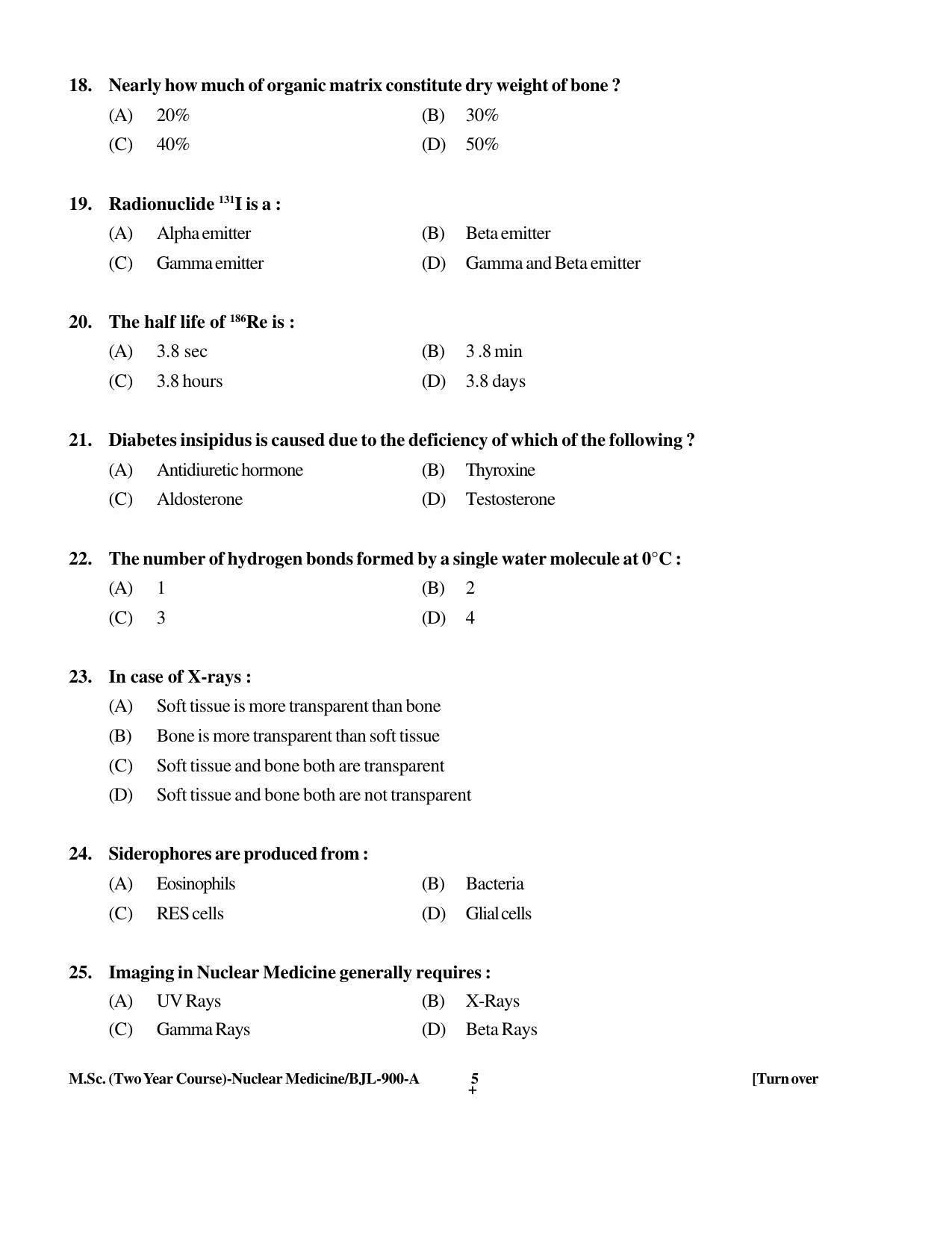 PU CET PG 2016 Question Paper Part I (SET A) - Page 5