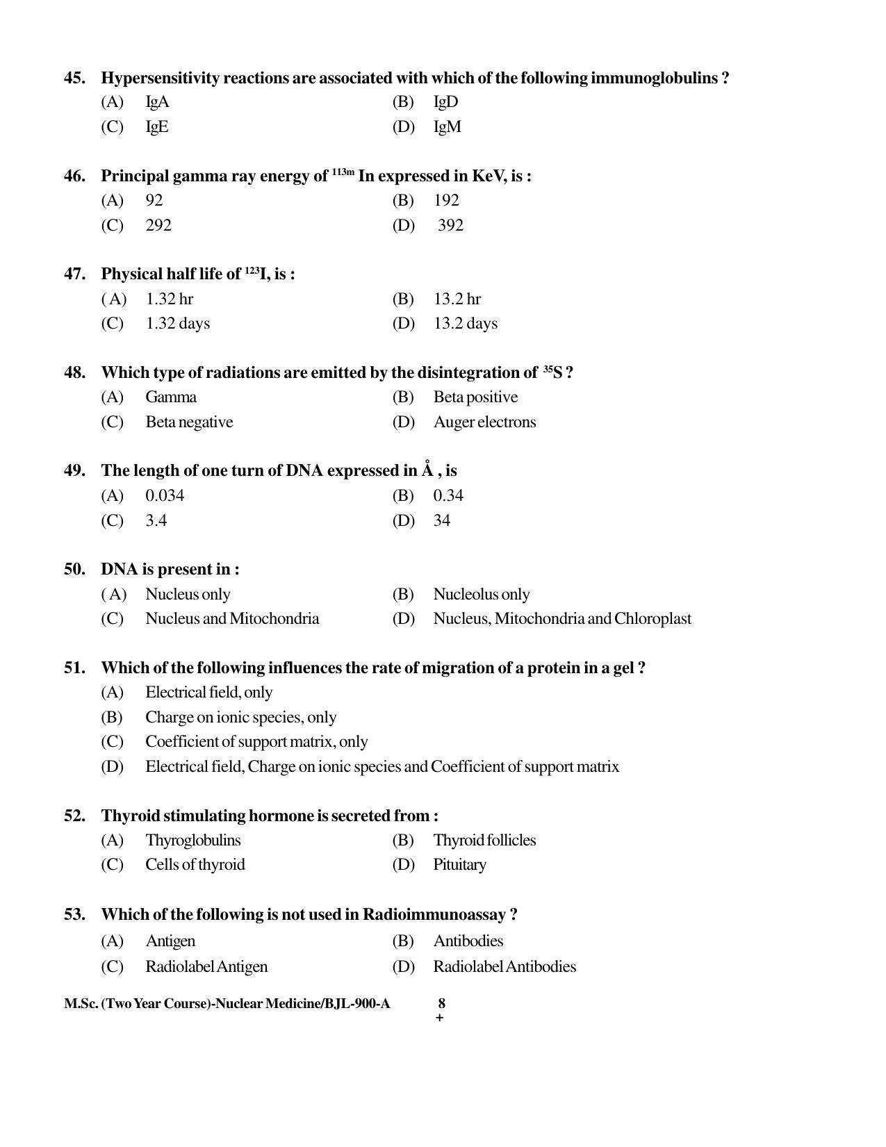 PU CET PG 2016 Question Paper Part I (SET A) - Page 8