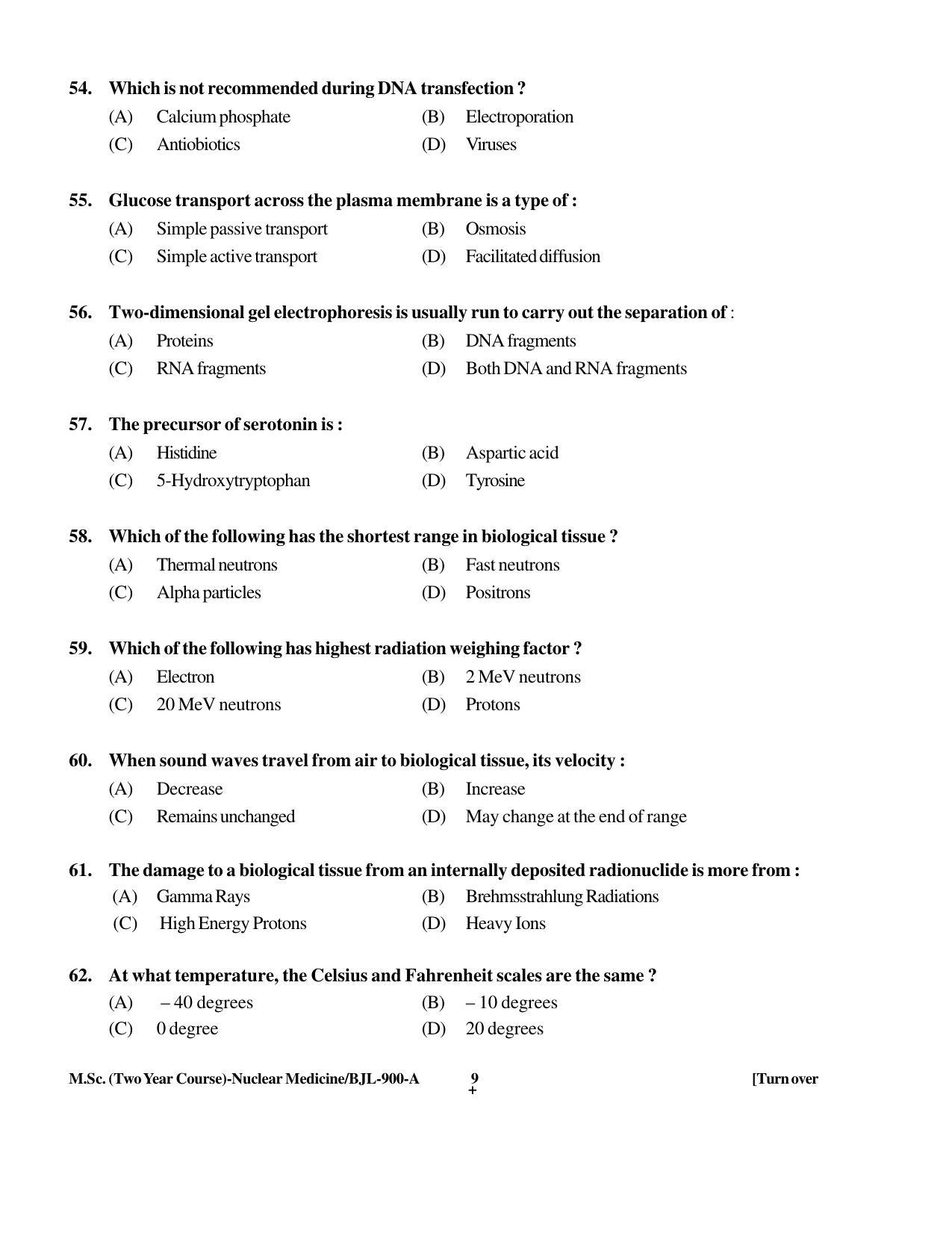 PU CET PG 2016 Question Paper Part I (SET A) - Page 9