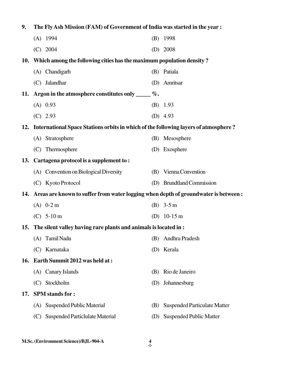 PU CET PG 2016 Question Paper Part I (SET A) - Page 15