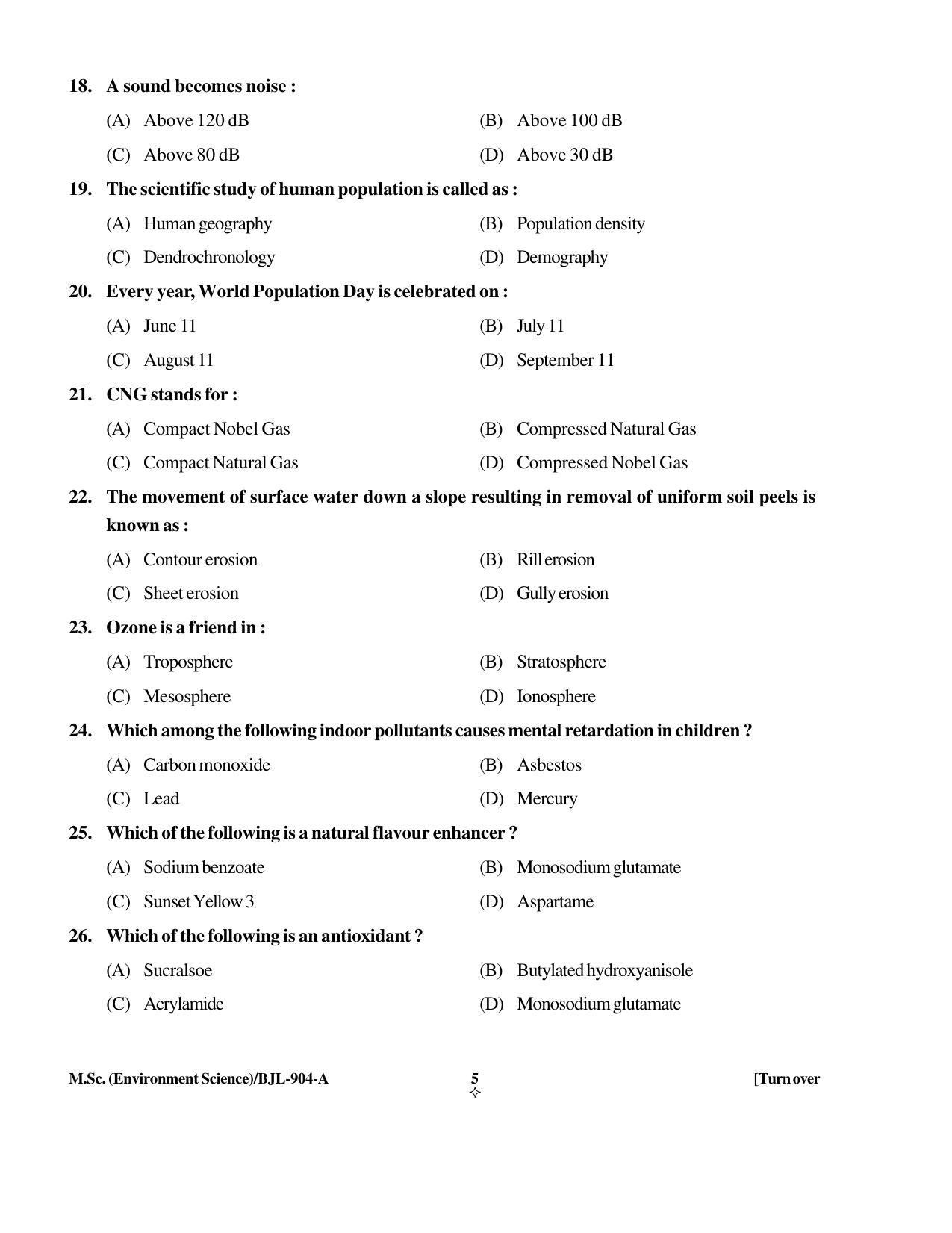 PU CET PG 2016 Question Paper Part I (SET A) - Page 16