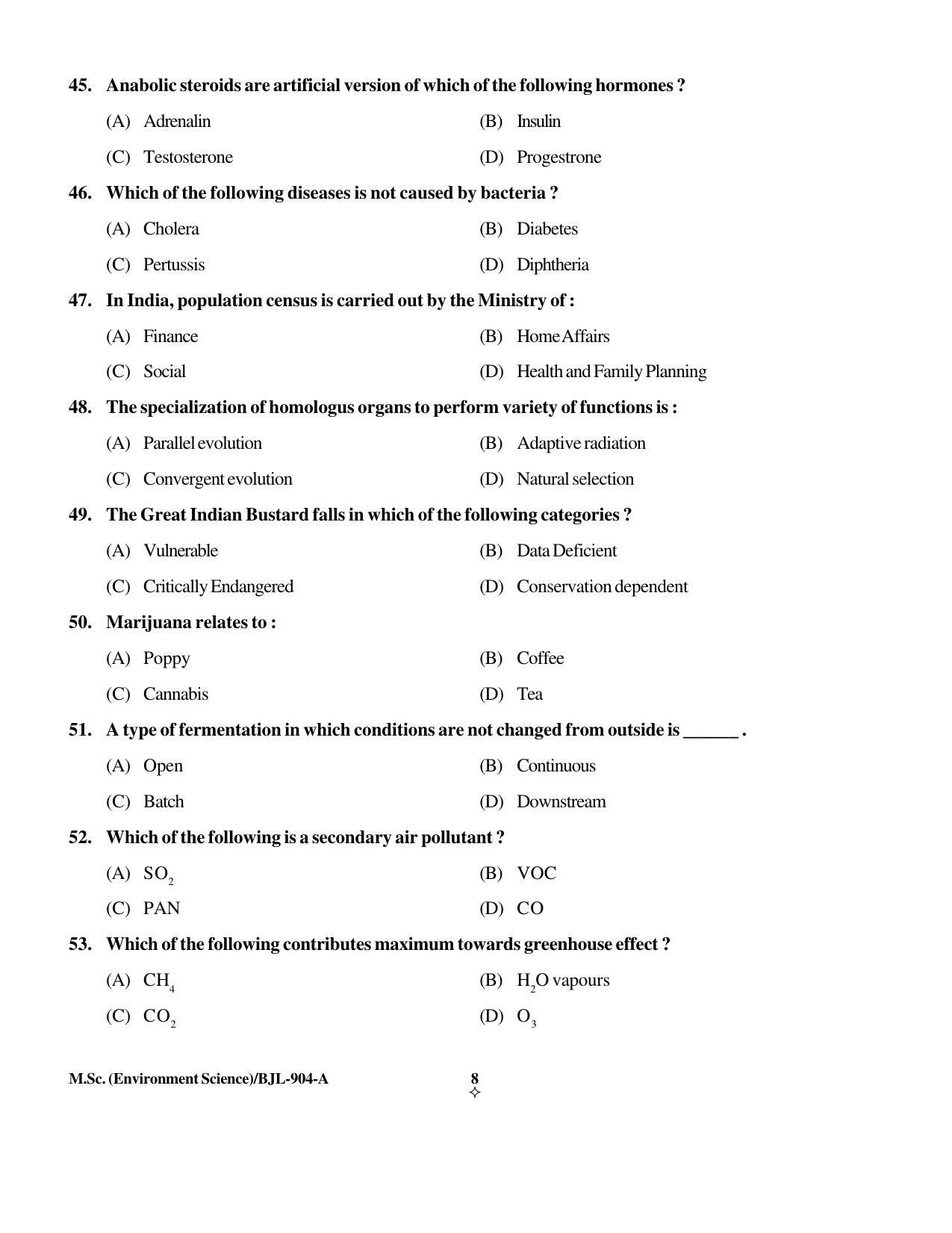 PU CET PG 2016 Question Paper Part I (SET A) - Page 19